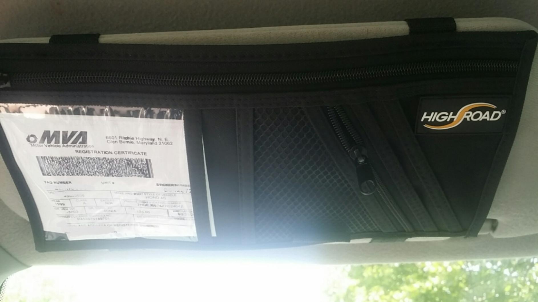 High Road Car Visor Organizer with Secure Zip Pockets, Sunglasses Holder and Clear Registration and Insurance Pocket - Heavy Duty Straps Fit Most Car, SUV and Truck Visors customer photo 1