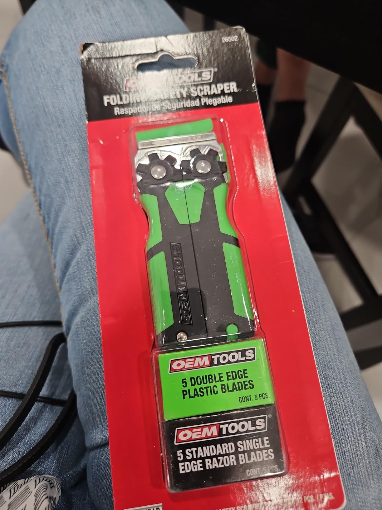 OEMTOOLS 25500 Razor Blade Scraper Tool With Extended Sure-Grip Handle, Glass, Paint, Sticker Scraper And Electric Stove Top Cleaner Tool, 11.5