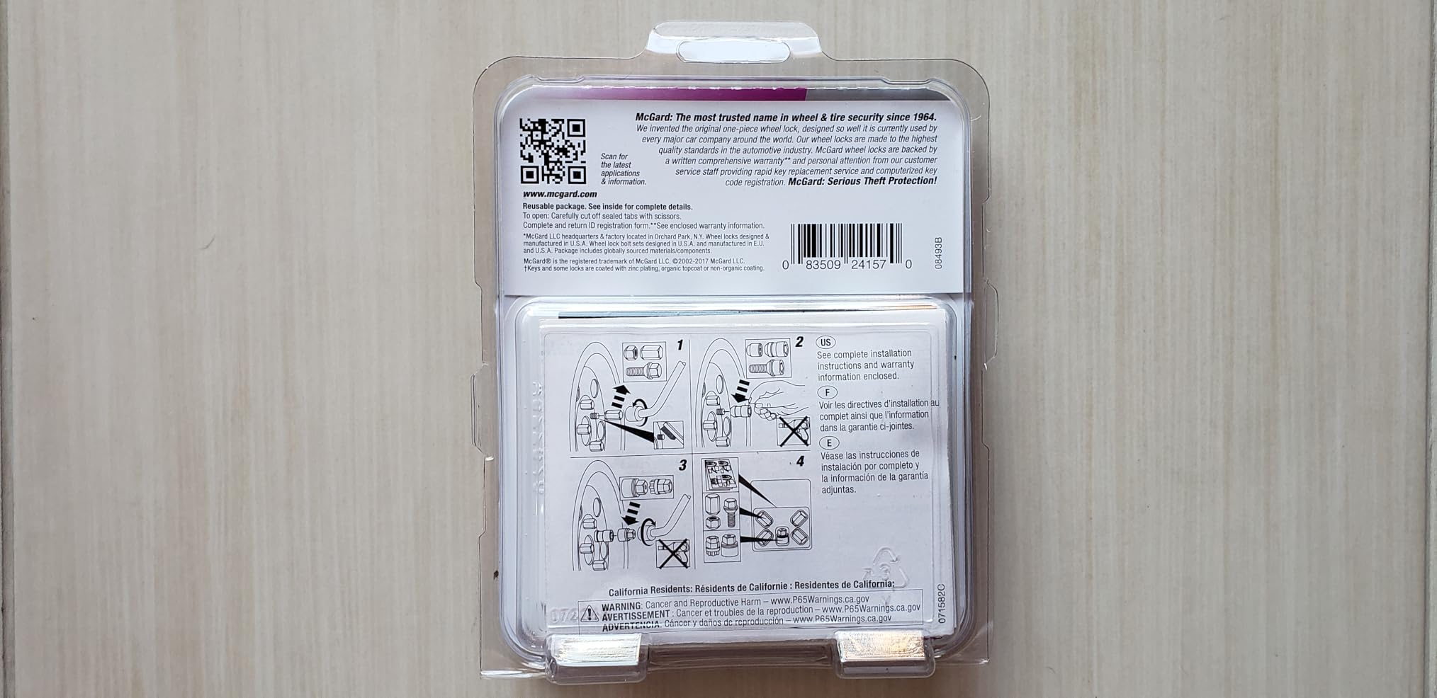 McGard 24157 Chrome Wheel Lock Set, Cone Seat, M12x1.5 Thread, 13/16 Key Hex customer photo 2