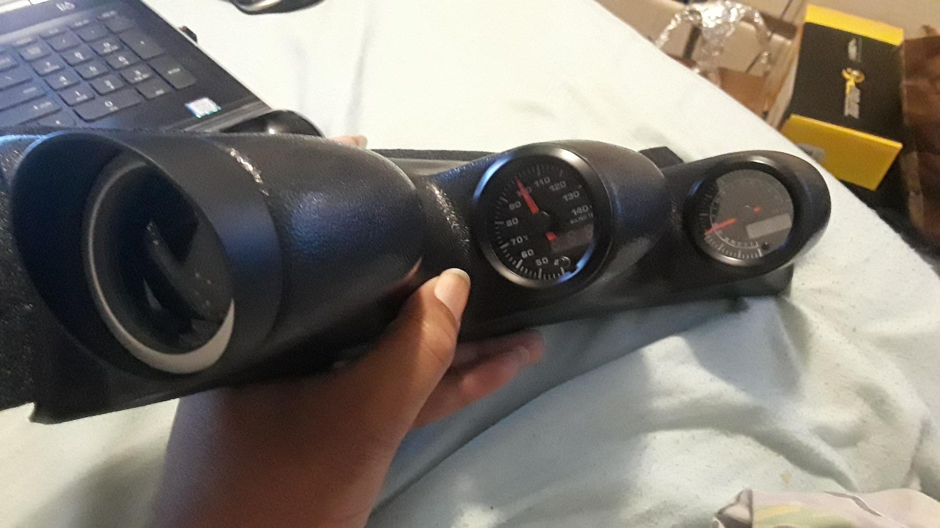 GlowShift Universal Fitment Black Triple Pillar Gauge Pod Holder - Fits Any Make/Model Car or Truck - ABS Plastic - Mounts (3) 2-1/16