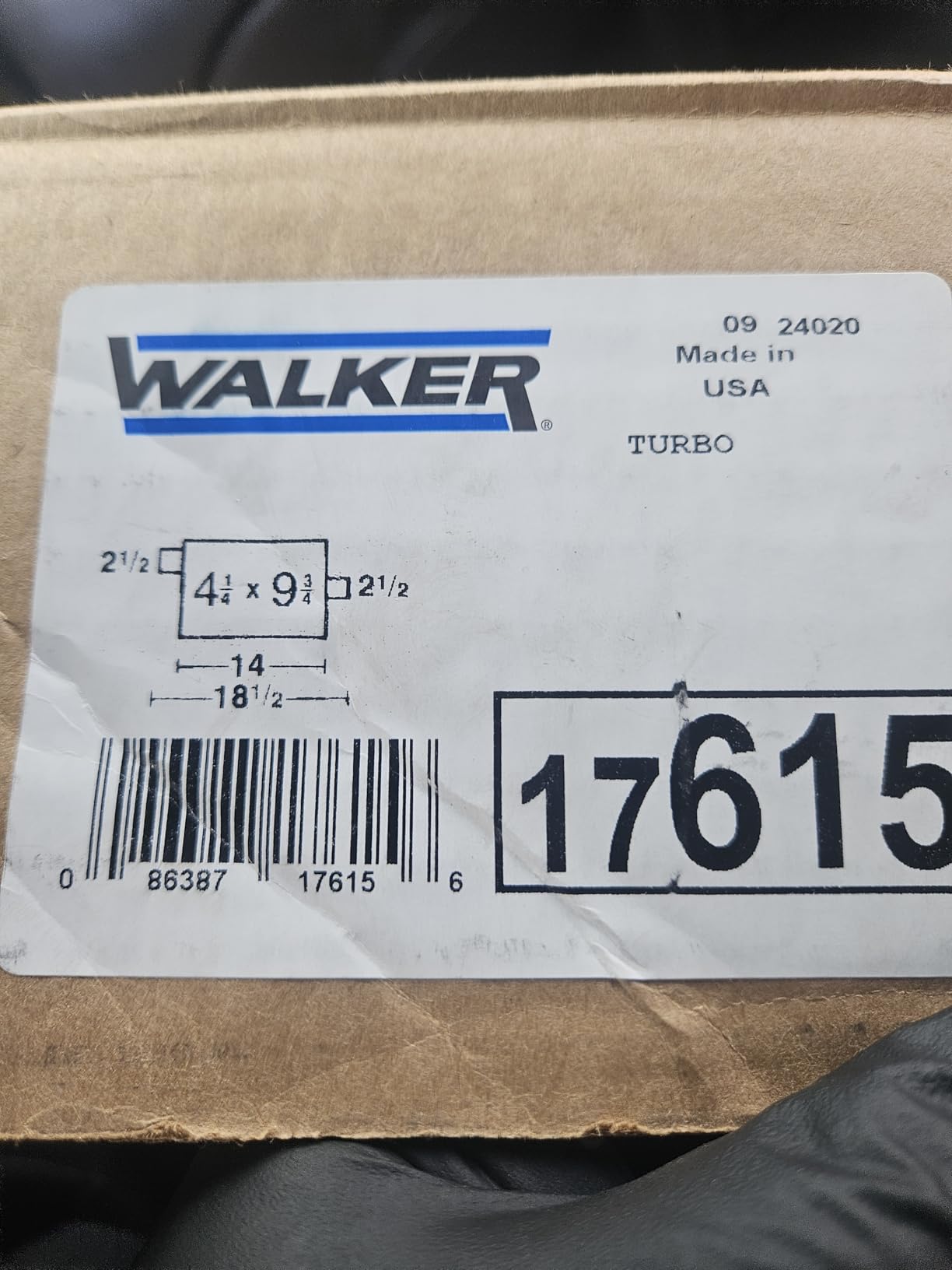Walker Installer Turbo 17615 Universal Exhaust Muffler 2.5