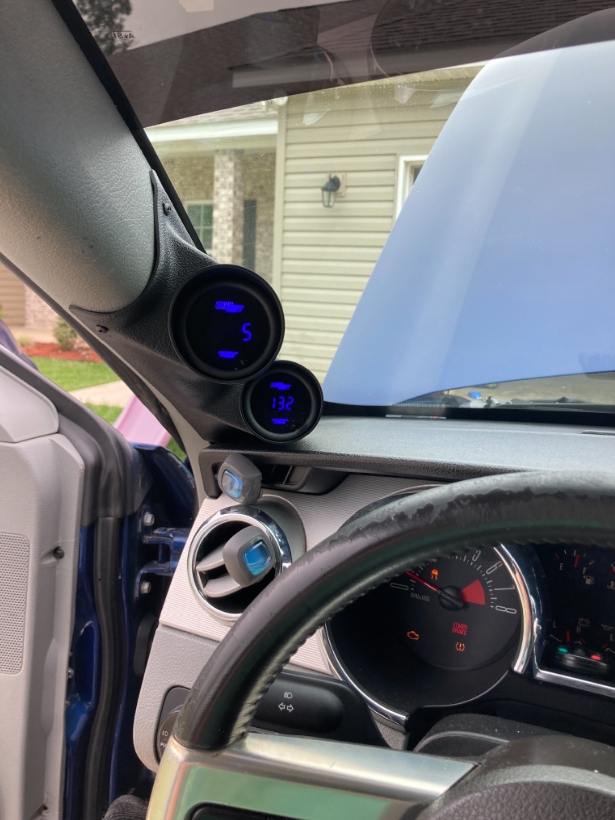 GlowShift Universal Fitment Black Dual Pillar Gauge Pod Holder - Fits Any Make/Model Car or Truck - ABS Plastic - Mounts (2) 2-1/16