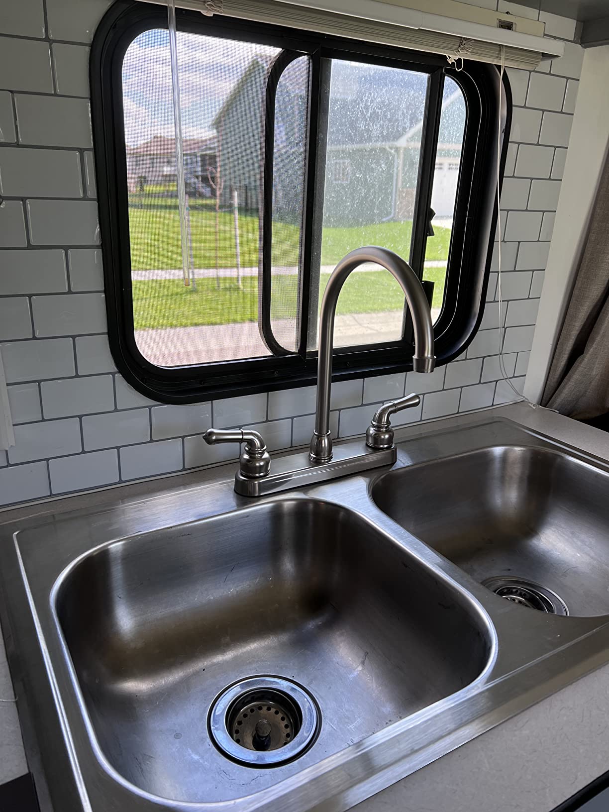 Dura Faucet DF-PK330HC-SN RV J-Spout Kitchen Sink Faucet (Brushed Satin Nickel) customer photo 2