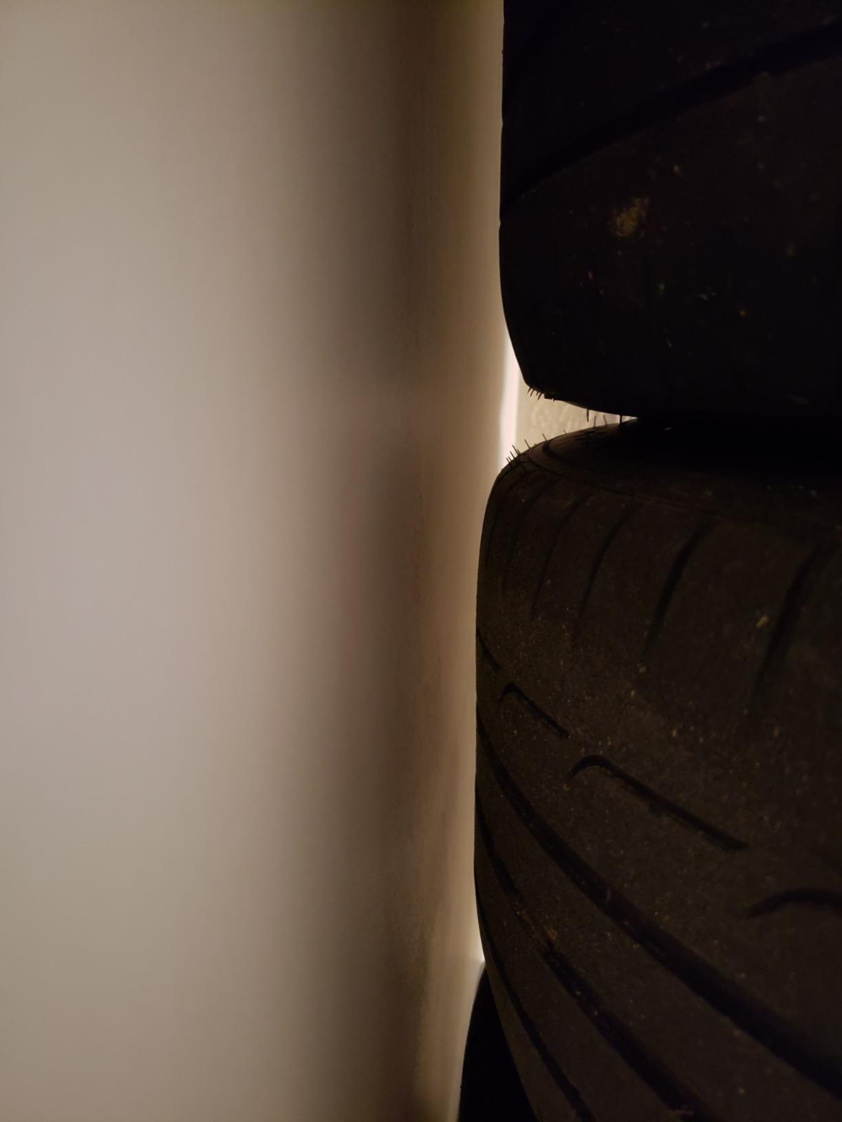 HyLoft 01031 Wall-Mounted Folding Tire Storage Loft Rack, 32 to 48 Inches Wide, Supports 300 Pounds and Folds Flat, Silver customer photo 1