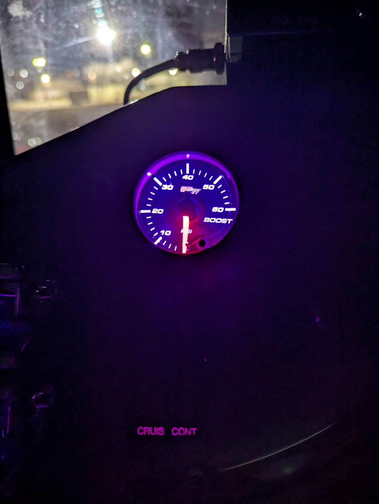 GlowShift Tinted 7 Color 60 PSI Turbo Boost Gauge Kit - Includes Mechanical Hose, 1/8-27 NPT Fittings & Wiring - Multi-Color Display - Black Dial - Smoked Lens - for Diesel Trucks - 2-1/16