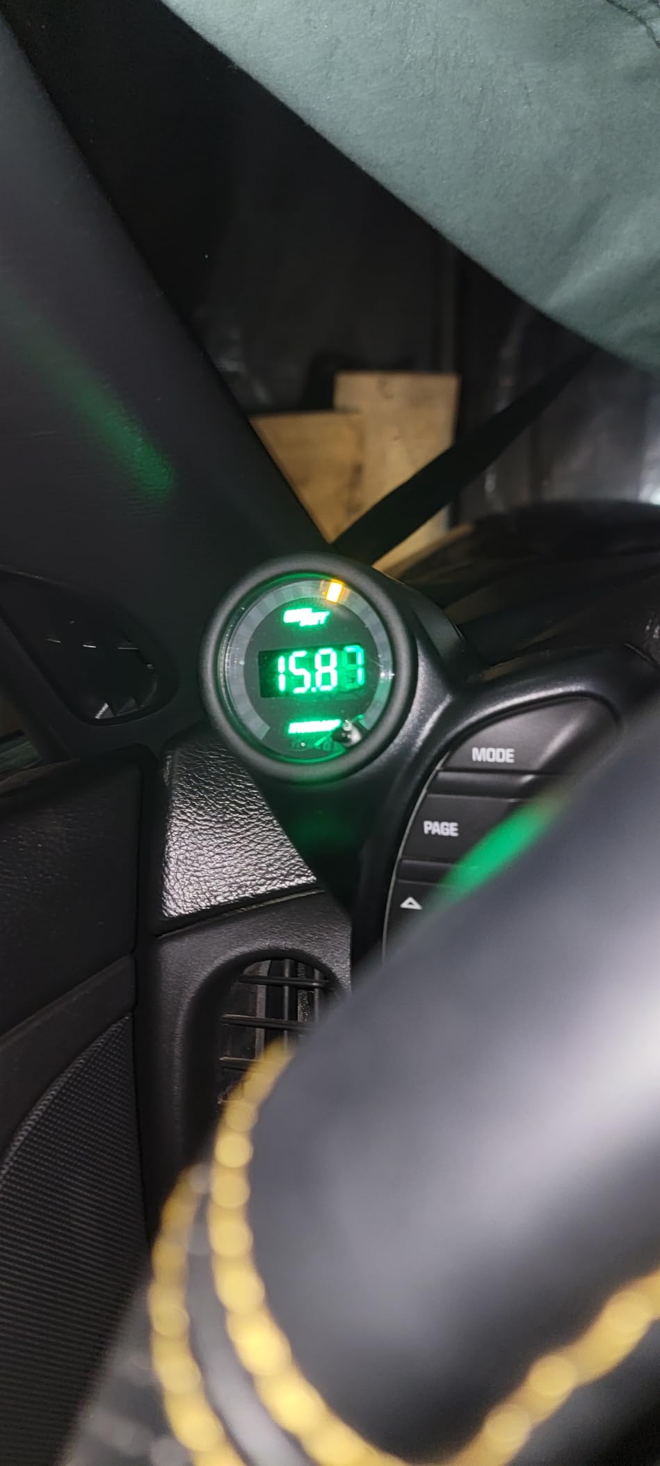 GlowShift Black 7 Color Digital Wideband Air/Fuel Ratio AFR Gauge Kit - Includes Oxygen Sensor, Data Logging Output, Weld-in Bung & Wiring - Multi-Color LED Display - Clear Lens - 2-1/16