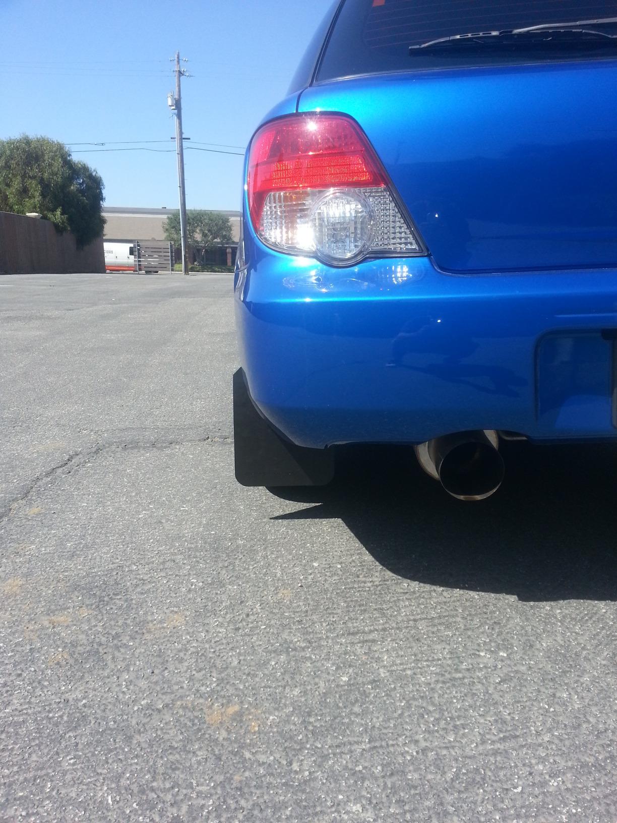 Rally Armor MF1-BAS-BLK Basic Black Mud Flap with Logo (02-07 Subaru WRX/STI/RS/2.5i (Wagons req mod)), 1 Pack customer photo 1