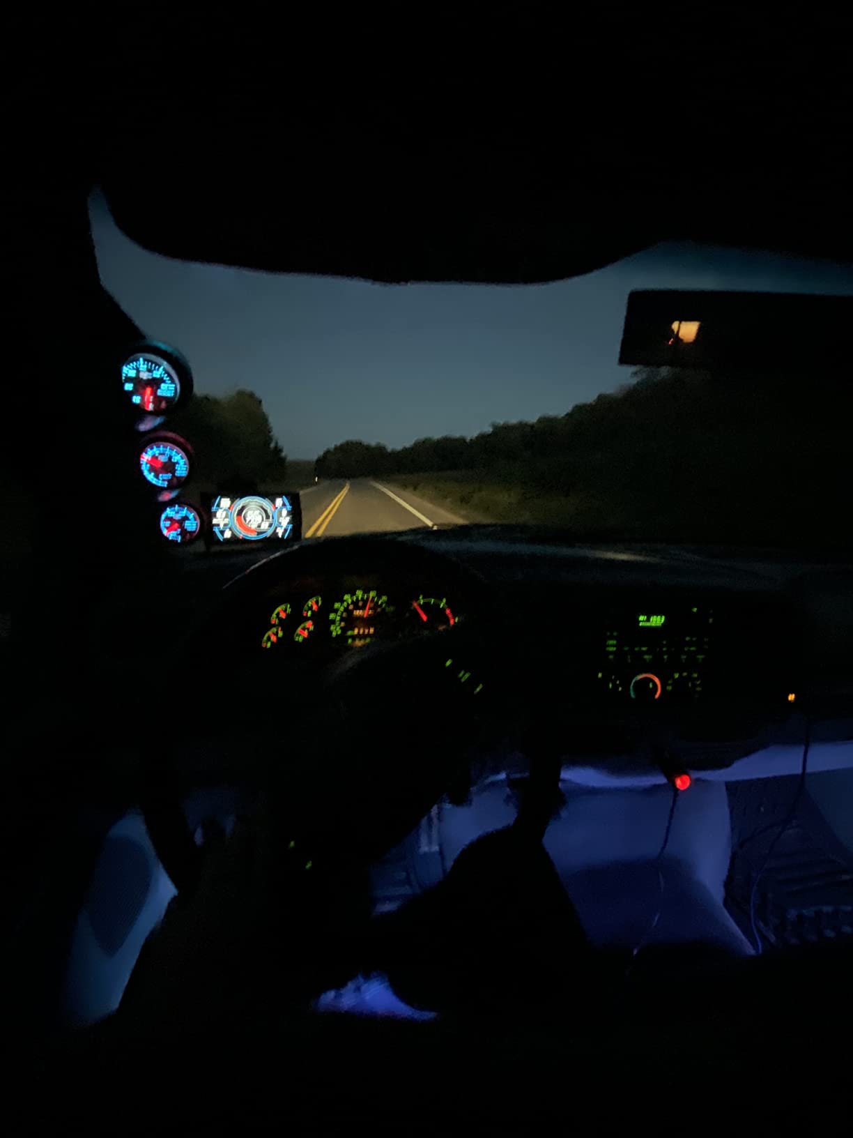 GlowShift Diesel Gauge Package Compatible with Ford Super Duty F-250 F-350 6.0L 7.3L Power Stroke 1999-2007 - Tinted 7 Color 60 PSI Boost, 1500F EGT & Transmission Temp Gauges - Gray Triple Pillar Pod customer photo 1