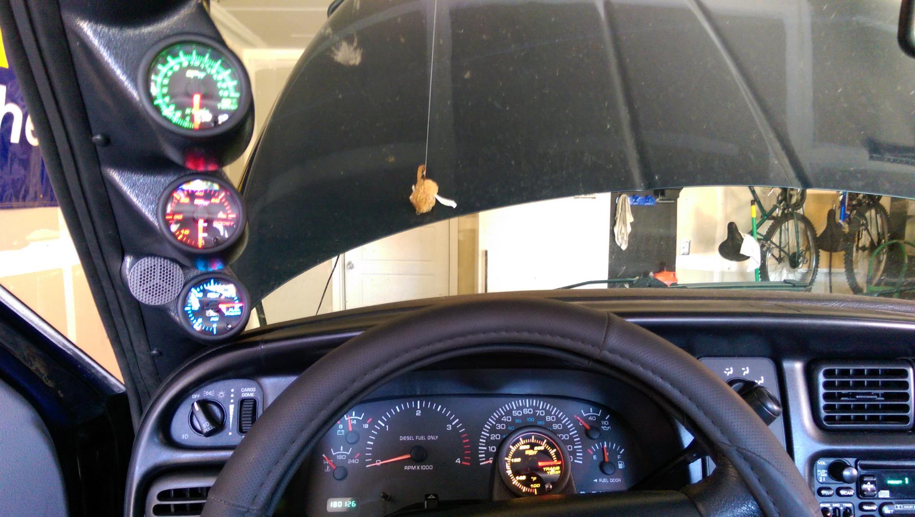 GlowShift Diesel Gauge Package Compatible with Dodge Ram Cummins 2500 3500 1998-2002 - Tinted 7 Color 60 PSI Boost, 1500 F Pyrometer EGT & 30 PSI Fuel Pressure Gauges - Black Triple Pillar Pod customer photo 1