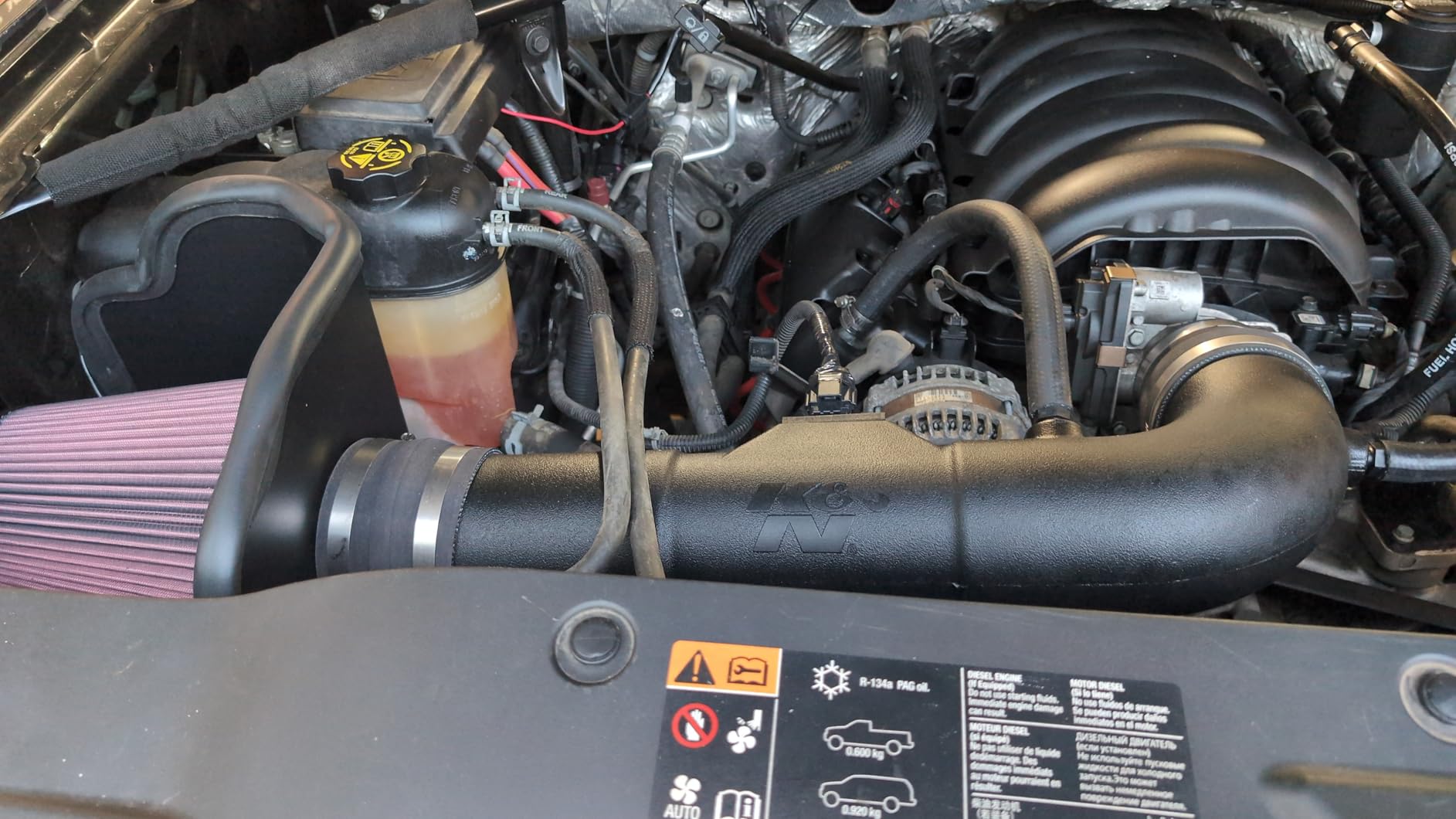 K&N Cold Air Intake System: High-Flow Air Filter, Increase Performance & Towing: Compatible with 2014-2020 Chevy/GMC/Cadillac Silverado 1500, Suburban, Tahoe, Sierra 1500, Yukon, Escalade, 63-3082 customer photo 2