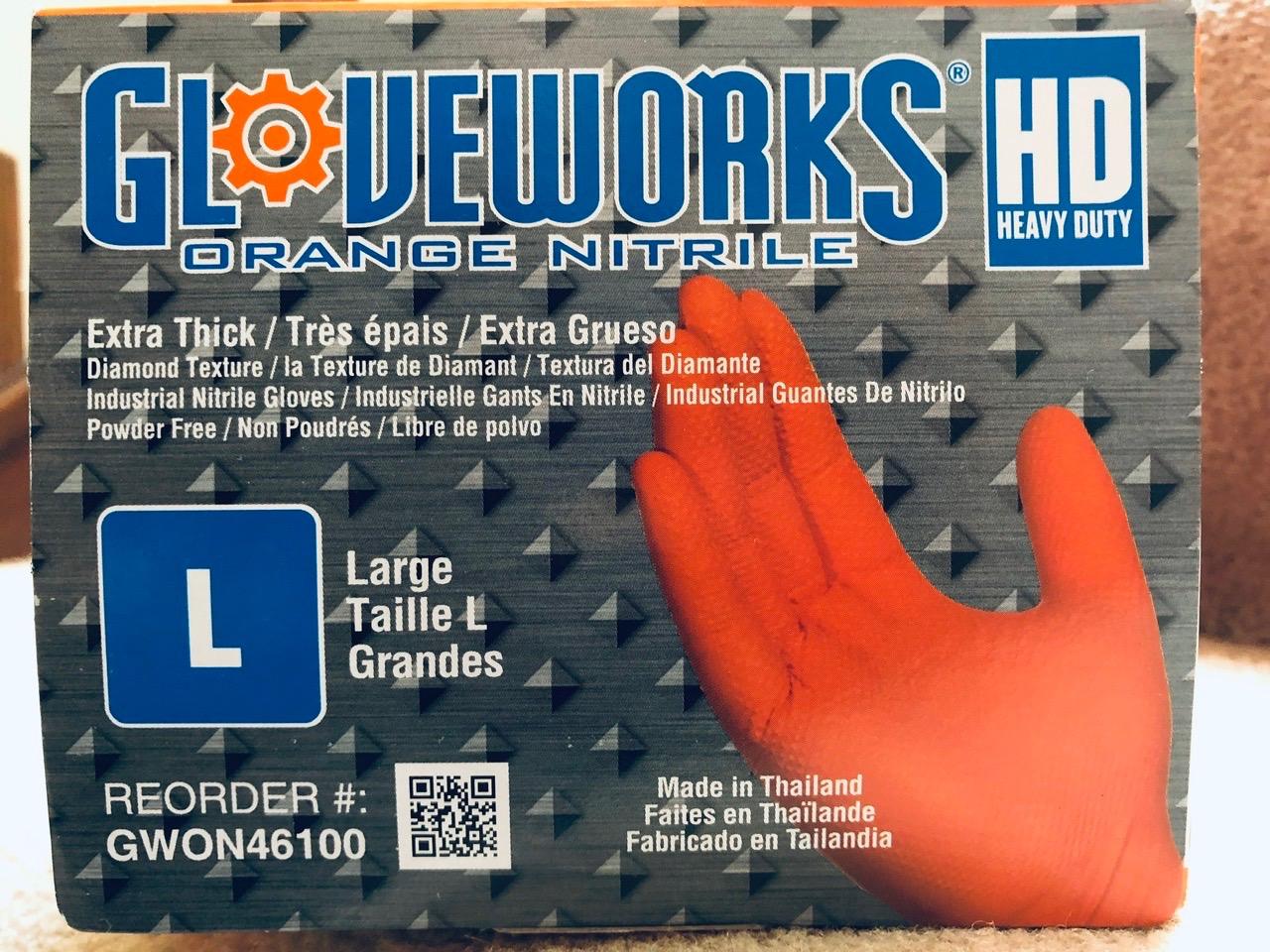 GLOVEWORKS 8 Mil Orange Nitrile Disposable Gloves Heavy Duty Industrial RDT for Mechanic and Automotive, XL Box of 100 customer photo 2
