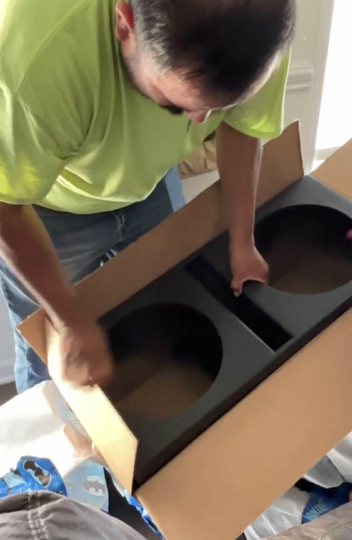 Q Power 12 Inch Dual Subwoofer Box, High-Performance Vented Speaker Enclosure, Black - Car Audio and Sound System Accessories - Portable Equipment for Subwoofers customer photo 1