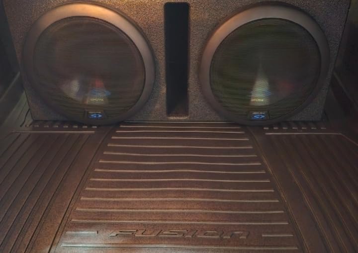 Q Power 12 Inch Dual Subwoofer Box, High-Performance Vented Speaker Enclosure, Black - Car Audio and Sound System Accessories - Portable Equipment for Subwoofers customer photo 2