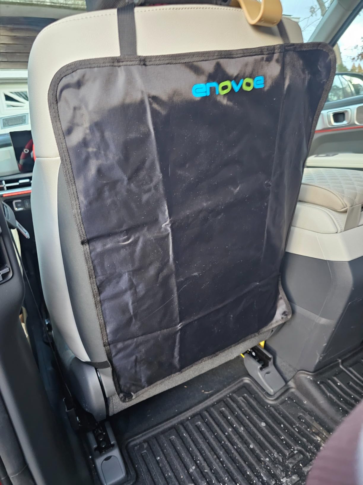 Enovoe Kick Mats Back Seat Protector for Kids - 2 Pack - Premium Quality Car Seat Back Cover Offers Waterproof Protection of Your Upholstery from Mud and Scratches - Backseats Kick Protector for Child customer photo 1