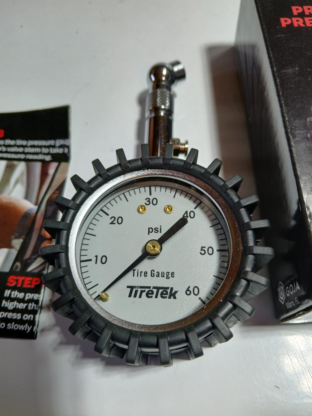 Tire Pressure Gauge for Cars (ANSI Certified) Premium Air Pressure Gauge for Tires - Easy to Read Glow in The Dark Automobile Analog Circular Dial customer photo 2