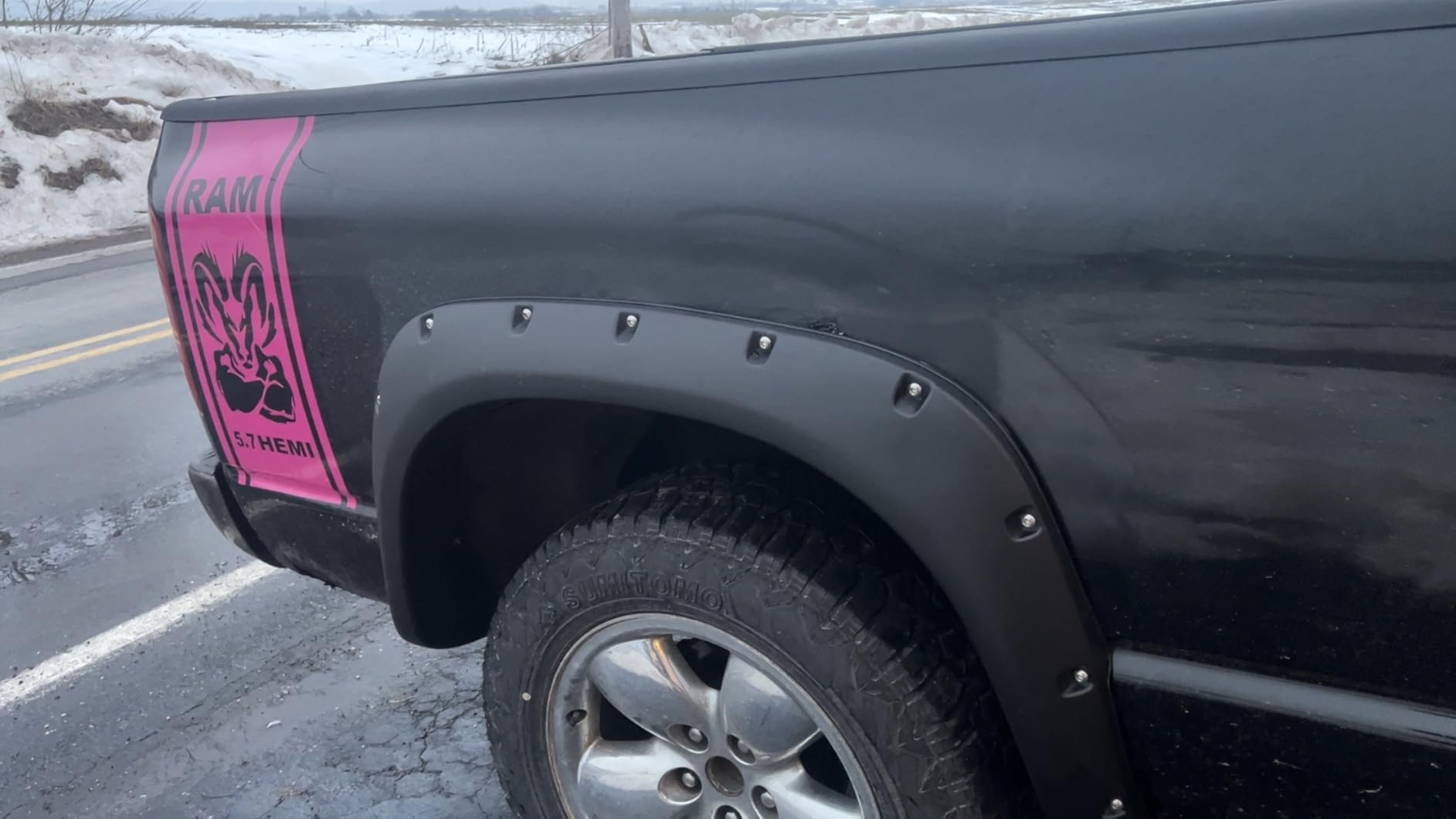 Tyger Auto Fender Flare Compatible with 2002-2008 Dodge Ram 1500; 2003-2009 2500 3500, Fine-Textured Black Paintable Bolt-Riveted Style 4pc customer photo 2