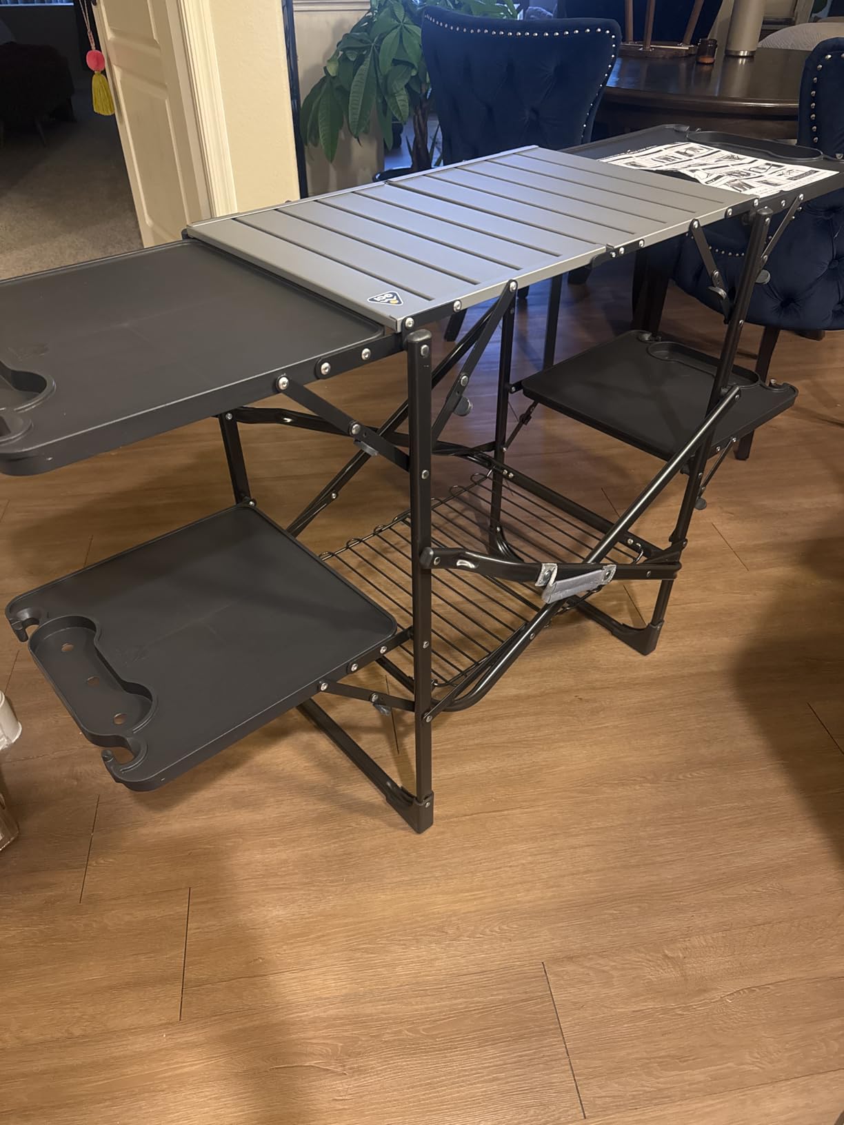 GCI OUTDOOR Slim-Fold Cook Station | Portable Folding Kitchen Table with a Heat Resistant Tabletop, 4 Side Tables & Storage Rack customer photo 1
