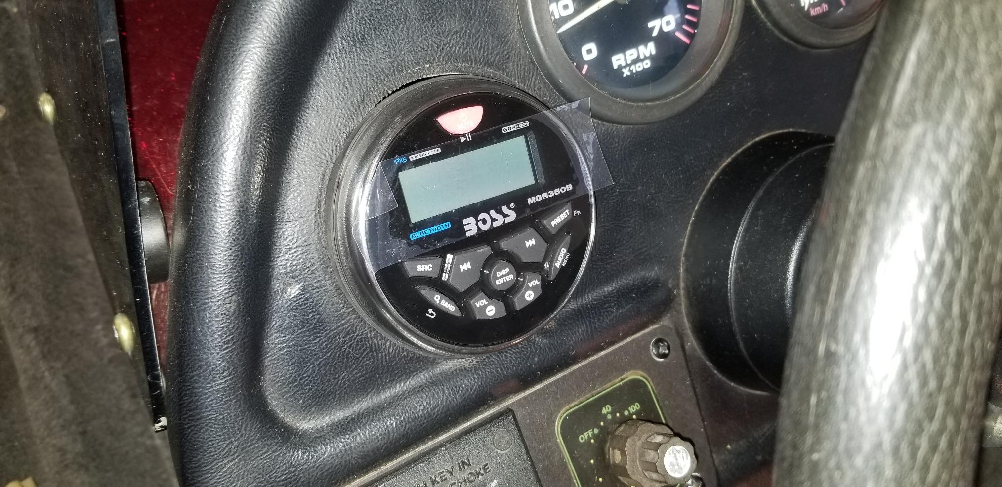 BOSS Audio Systems MGR350B Marine Boat Stereo Gauge Receiver - Bluetooth Head Unit, No CD DVD Player, Built-in 4 Channel Amplifier, Weatherproof, USB, USB Charging customer photo 2