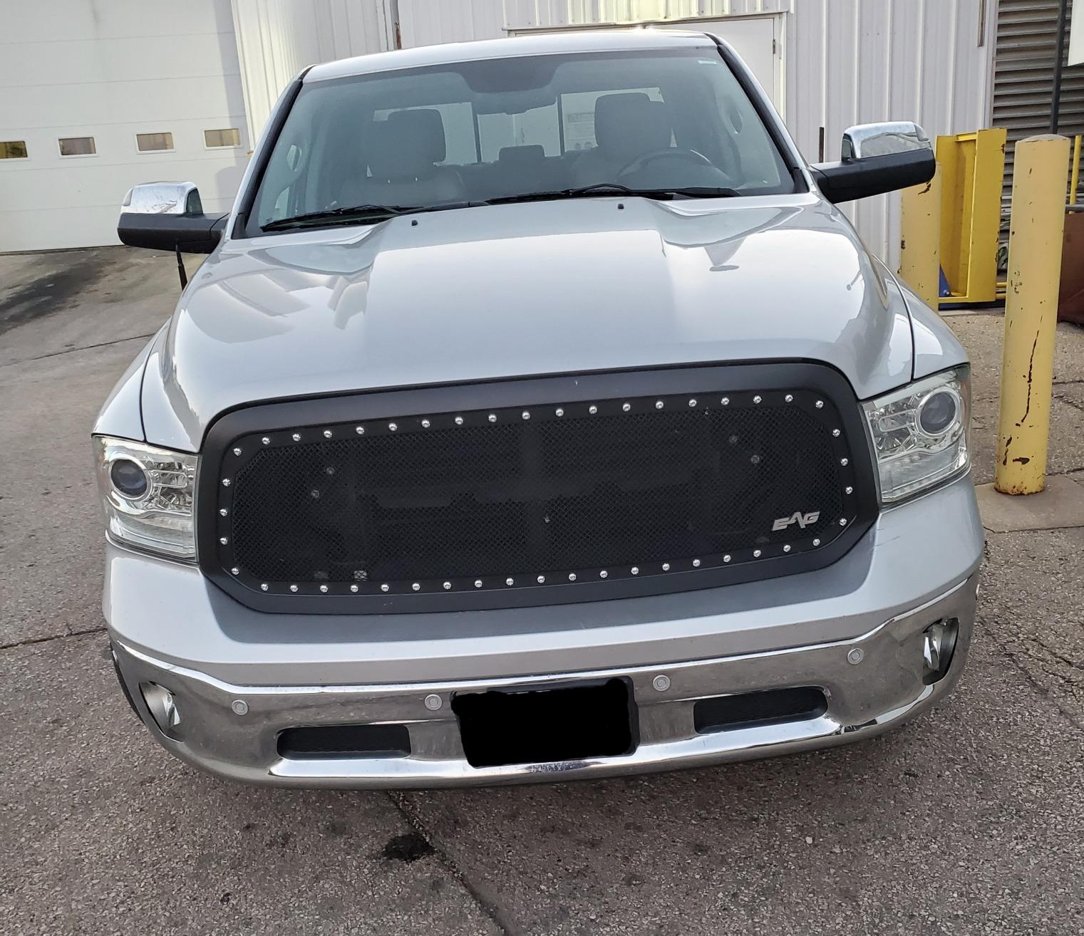 EAG Rivet Mesh Complete Grille Replacement with Matte Black ABS Shell Fit for 13-18 Ram 1500 customer photo 2