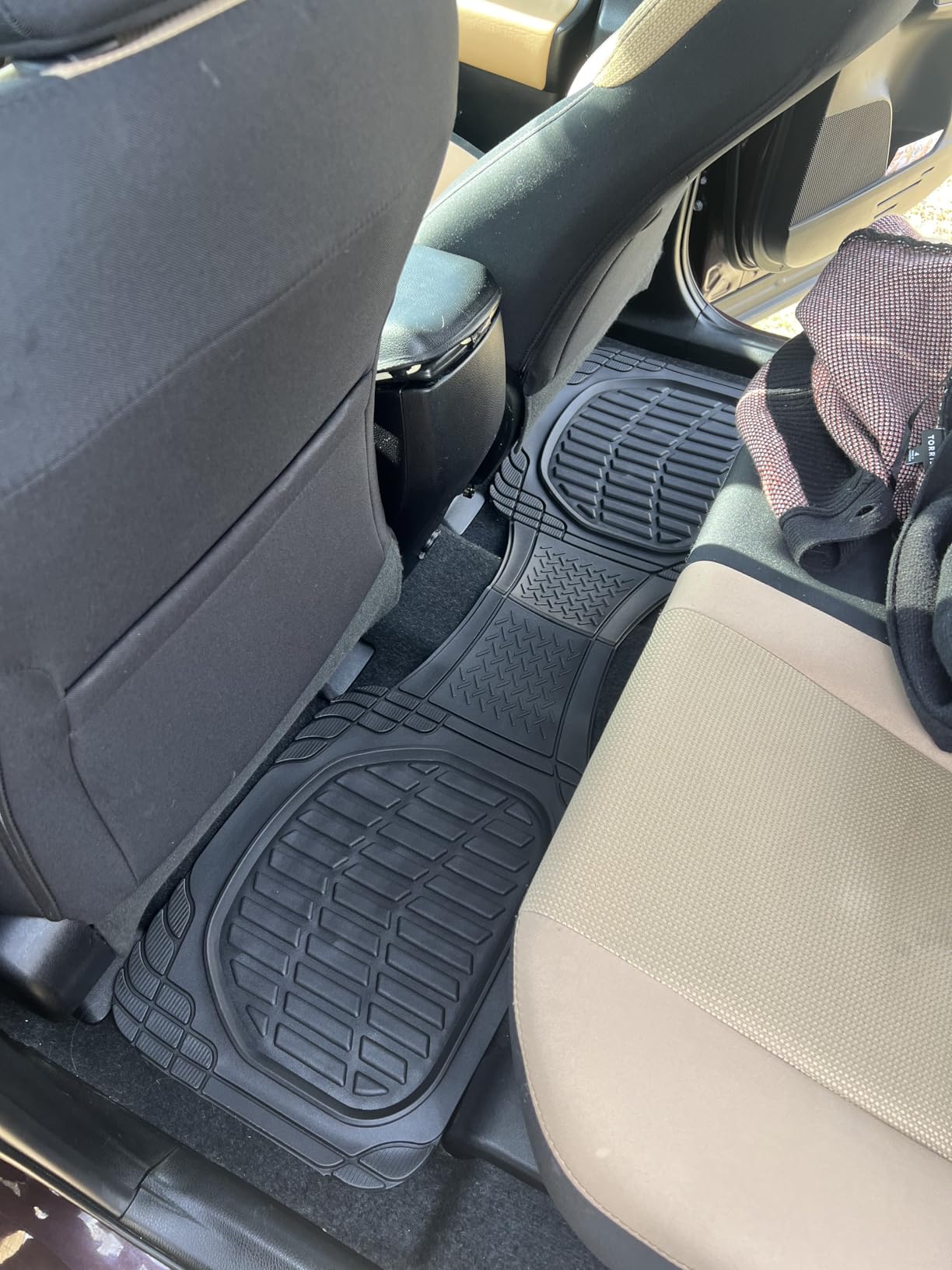 Motor Trend FlexTough Floor Mats for Cars, Black Deep Dish All-Weather Car Mats, Waterproof Trim-to Fit Automotive Floor Mats for Cars Trucks SUV, Universal Floor Liner Car Accessories customer photo 2