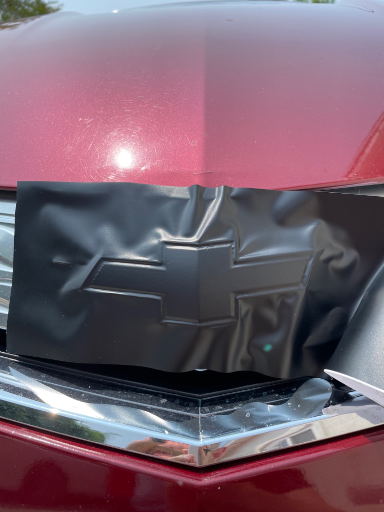 VViViD Auto Emblem Vinyl Wrap, Matte Black, Compatible with Chevy Bowtie Logo 11.8 Inches x 4 Inches Sheets (x2) customer photo 1