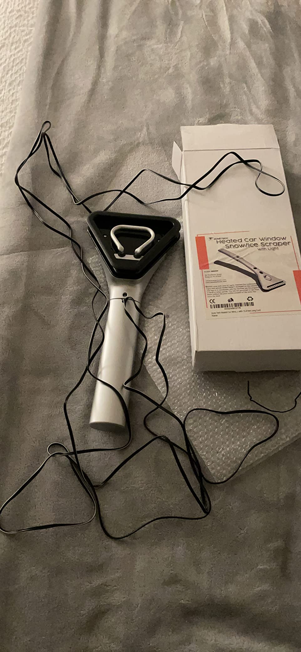 ZONETECH Heated Car Window Ice/Snow Scraper Extendable Auto Windshield Heated Scraper with LED Light,12V Electric Heating customer photo 2