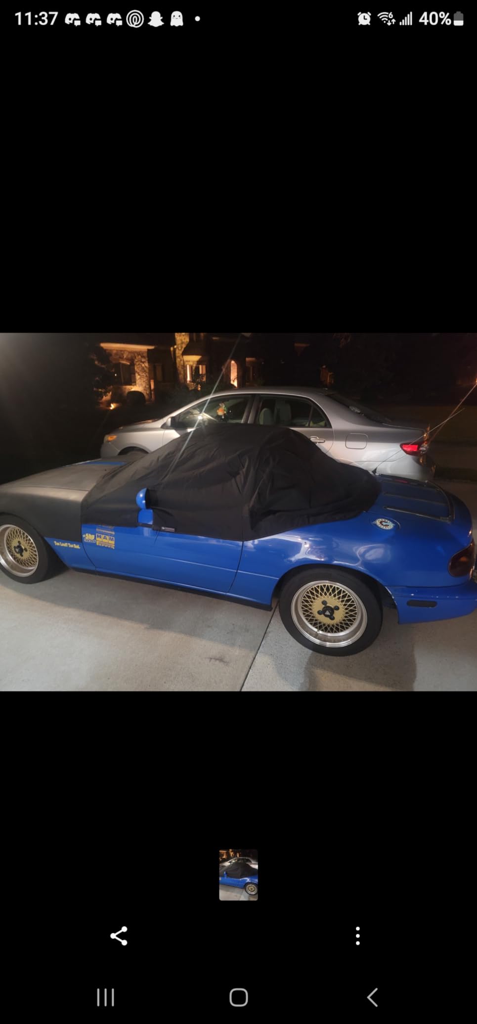 Custom-fit Soft Top Roof Protector Half Cover for Mazda Miata MX5 Mk1 Mk2 Mk2.5 (Black) customer photo 1