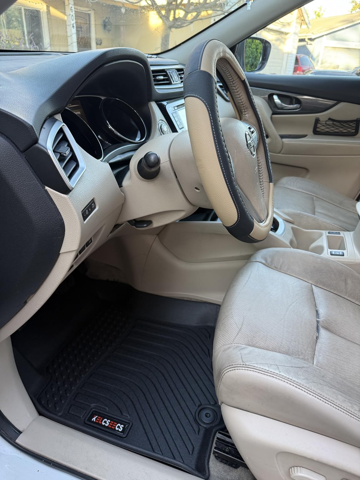 SEG Direct Black Microfiber Leather Auto Car Steering Wheel Cover 15 inch - Anti-Slip Comfortable Grip customer photo 2