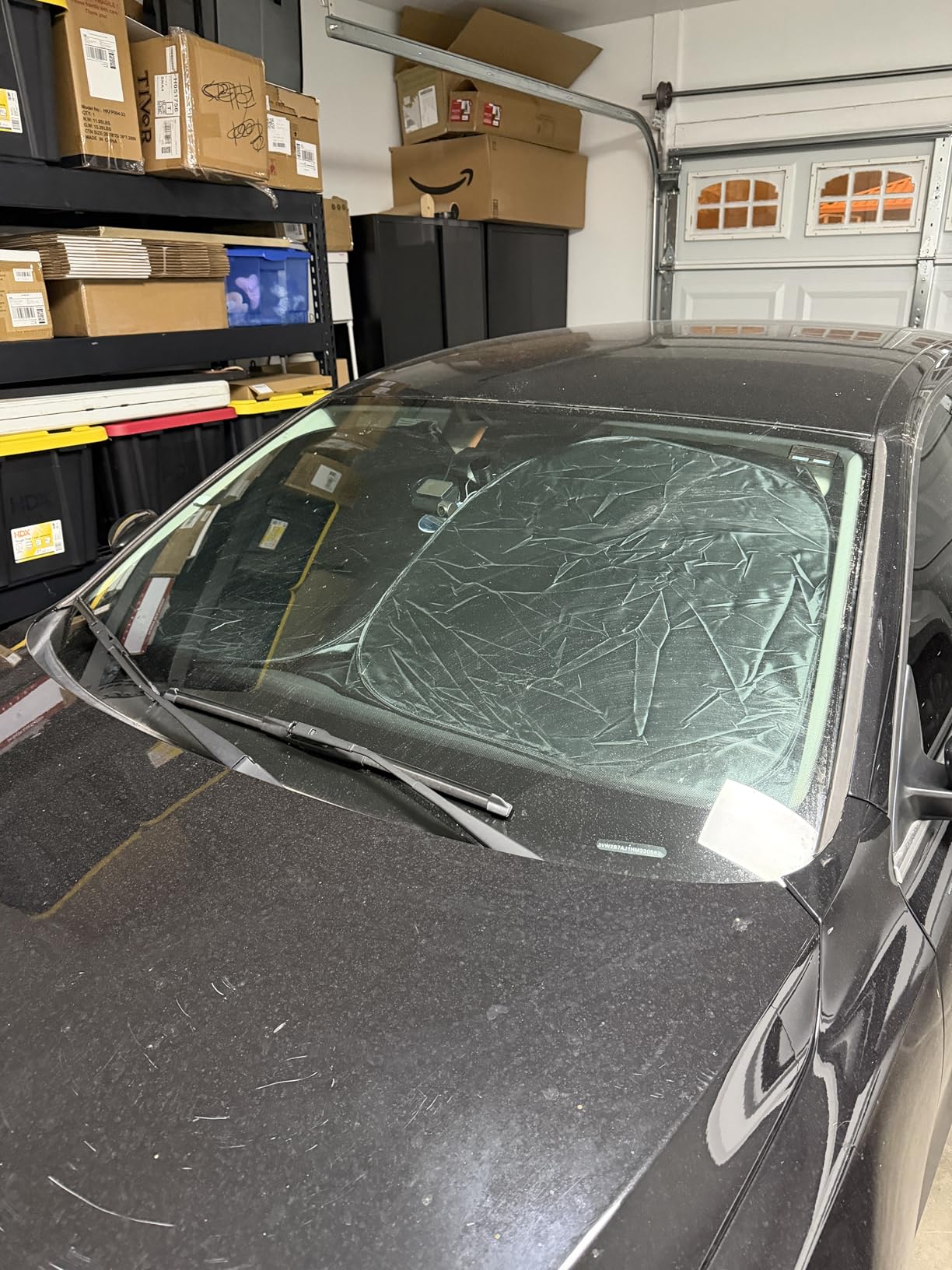 EcoNour Car Windshield Sunshade | Blocks 99% Heat & Keeps Interior Cool | Universal Fits Cars, SUVs, Trucks | Automotive Sun Screen, Visor & Car Accessories for Summer | Medium (64x32 Inches) customer photo 1