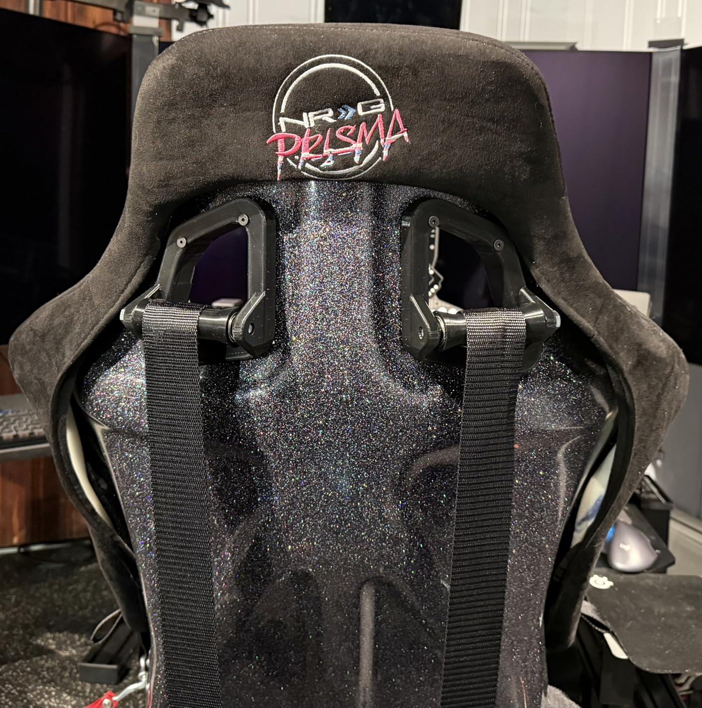 NRG Innovations NRG-FRP-301 Fiber Glass Fixed Back Bucket Racing Seat (Large), 4pt Harness Compatibility, Black Seat Cover, 23