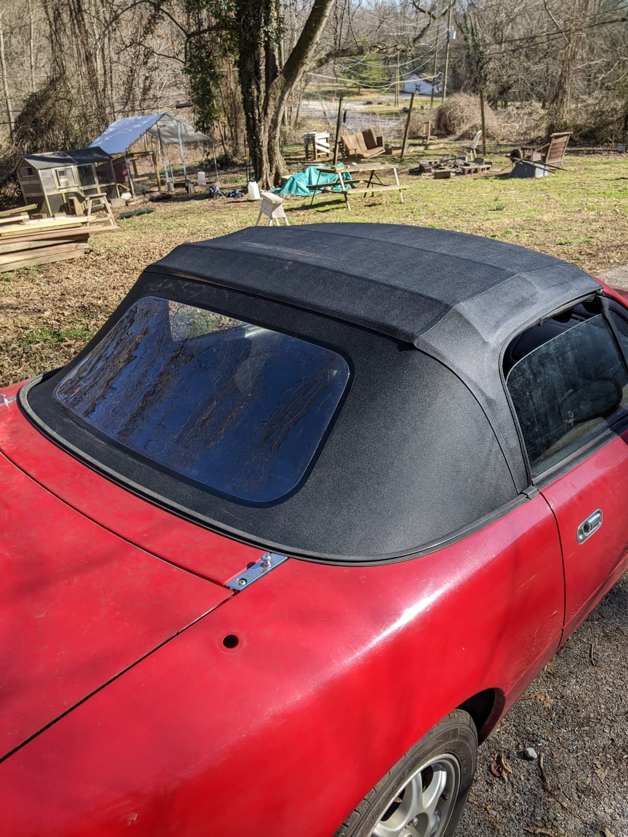 Compatible With Mazda Miata Convertible Top with Plastic Window Black Cabrio 1989-2005 customer photo 1