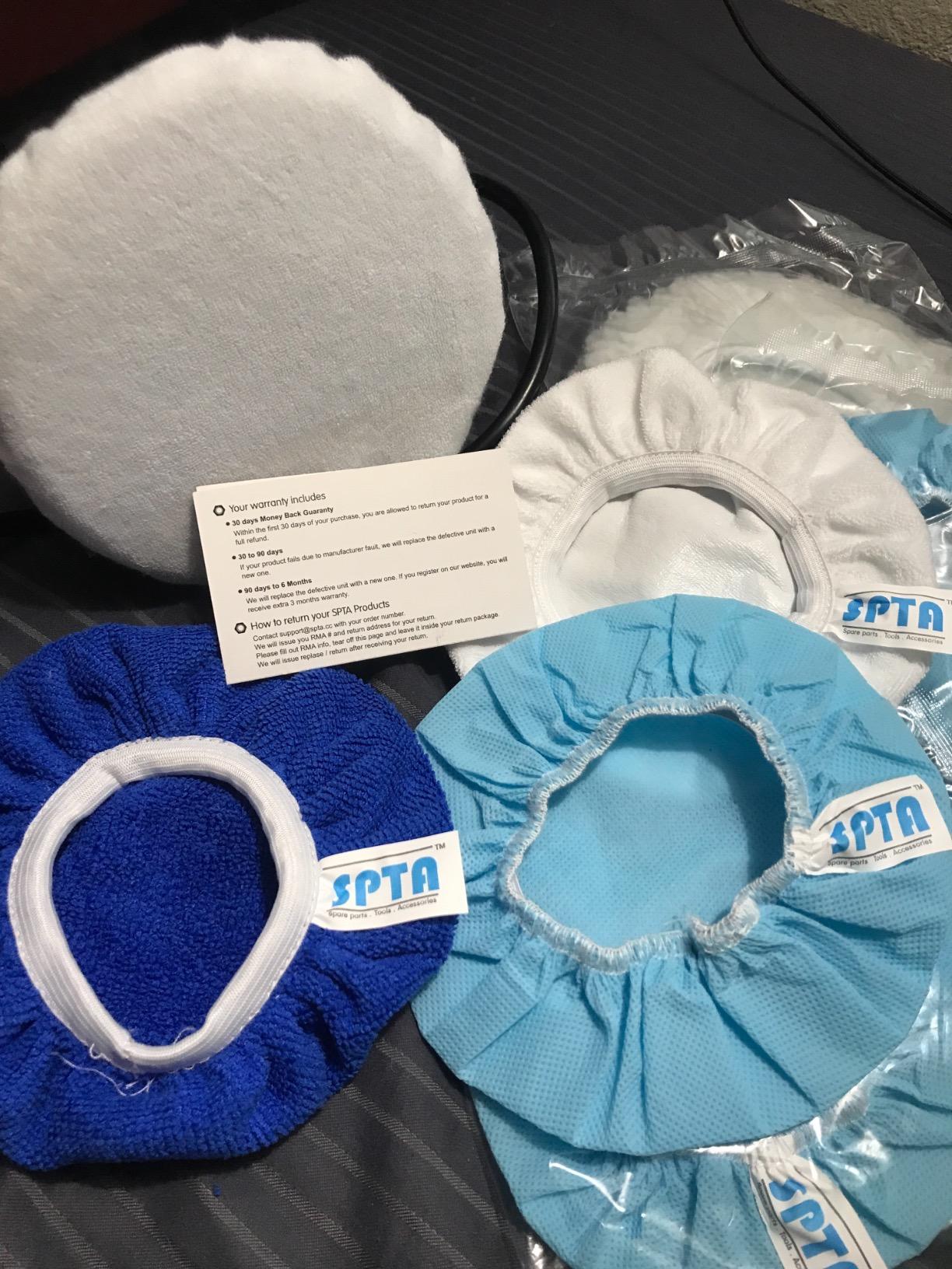 Buffing Polishing Pads, SPTA 6 Inch 150mm Body Repair Polishing Pad Set Made for 6 Inch Backing Plate, 6 Pcs Buffing Pads with Sponge, Wool and Micro-Fiber Pad Set for Car Detailing polishing Buffing customer photo 1