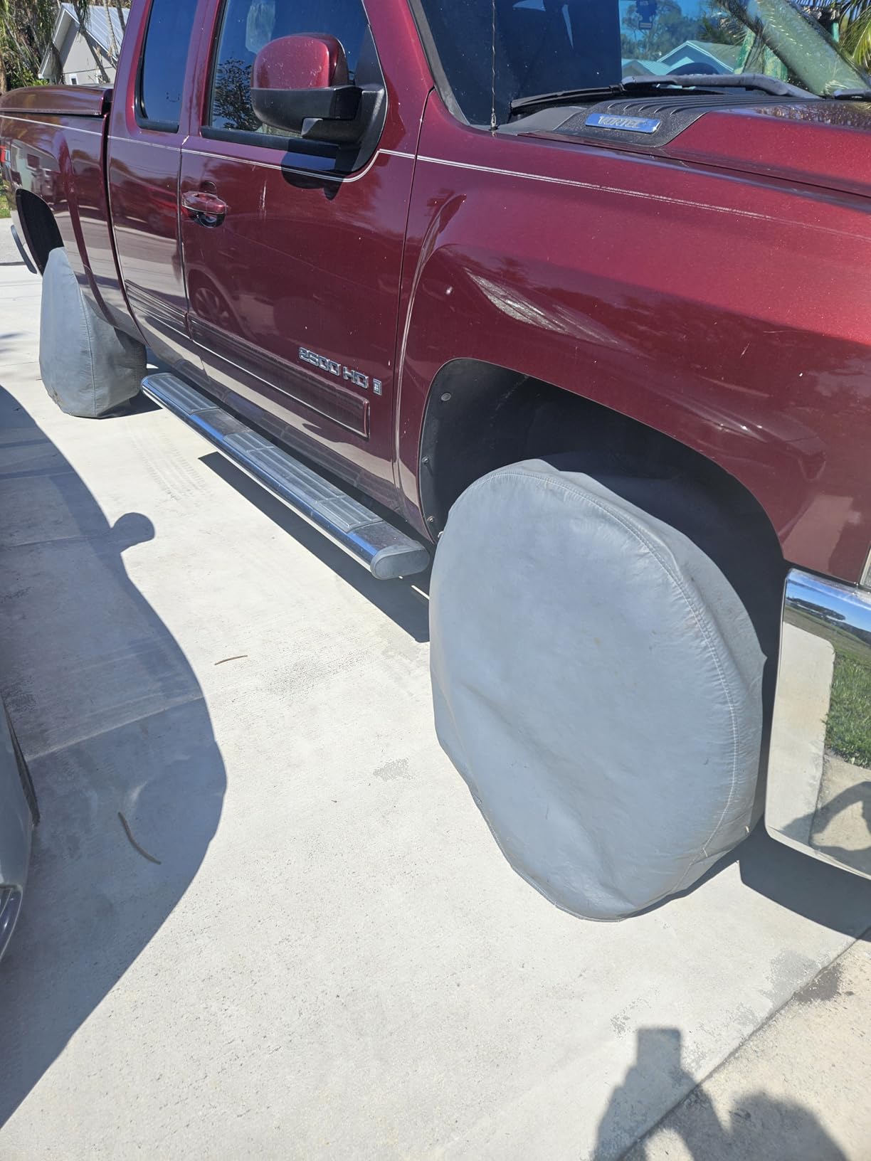 Explore Land Tire Covers 4 Pack - Tough Wheel Protector for Truck, SUV, Trailer, Camper, RV Universal Fits Tire Diameters 26-28.75 inches, Charcoal customer photo 1