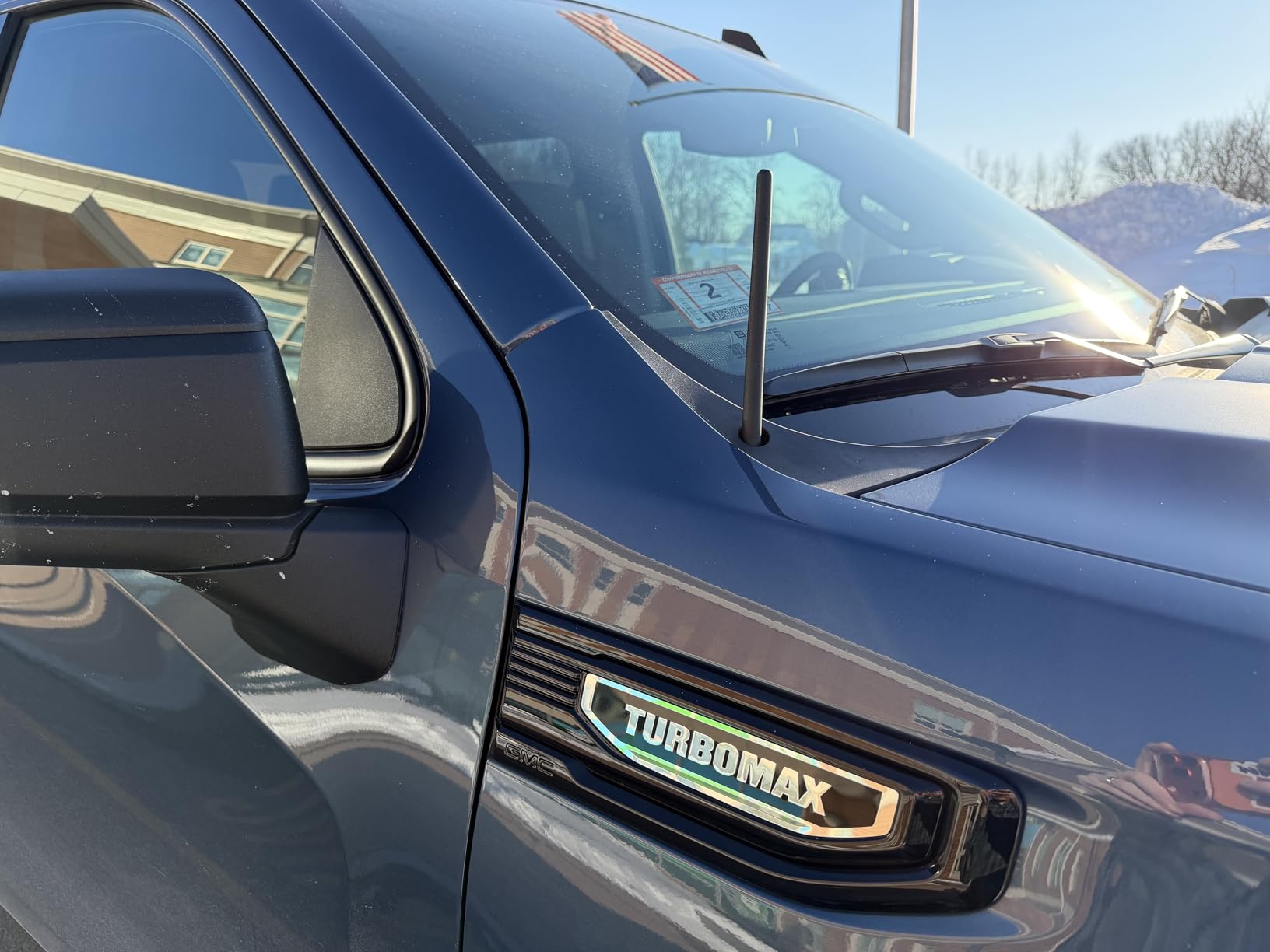 AntennaMastsRus Short Rubber Antenna for GMC Sierra 1500 (2006-2026) - German Engineered with Internal Copper Coil for Enhanced Signal Reception - Car Wash Proof & Easy Install - 6 3/4 Inch customer photo 2