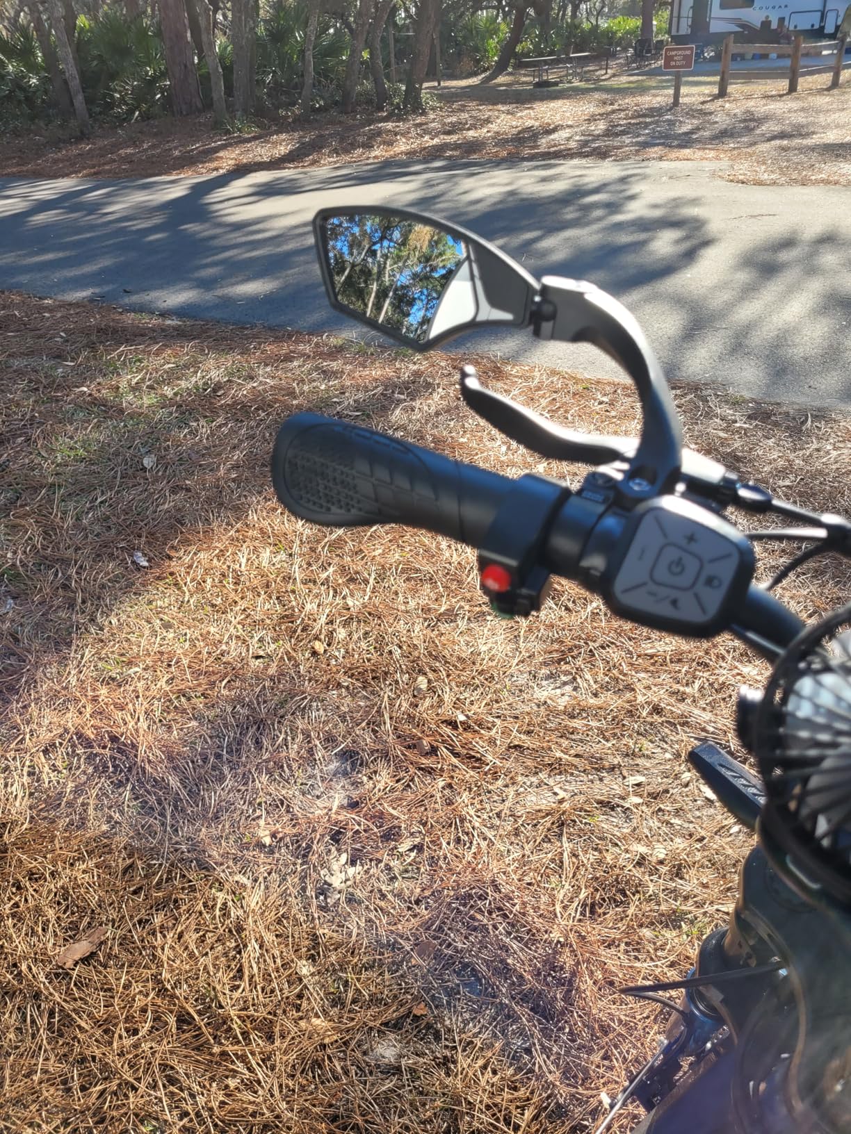 Hafny Handlebar Bike Mirror - HD Glass, Wide Angle, Adjustable 360° Rear View - Shatterproof, Anti-Glare, Premium, MTB, E-Bike, and Commuter Cycling Safety customer photo 1