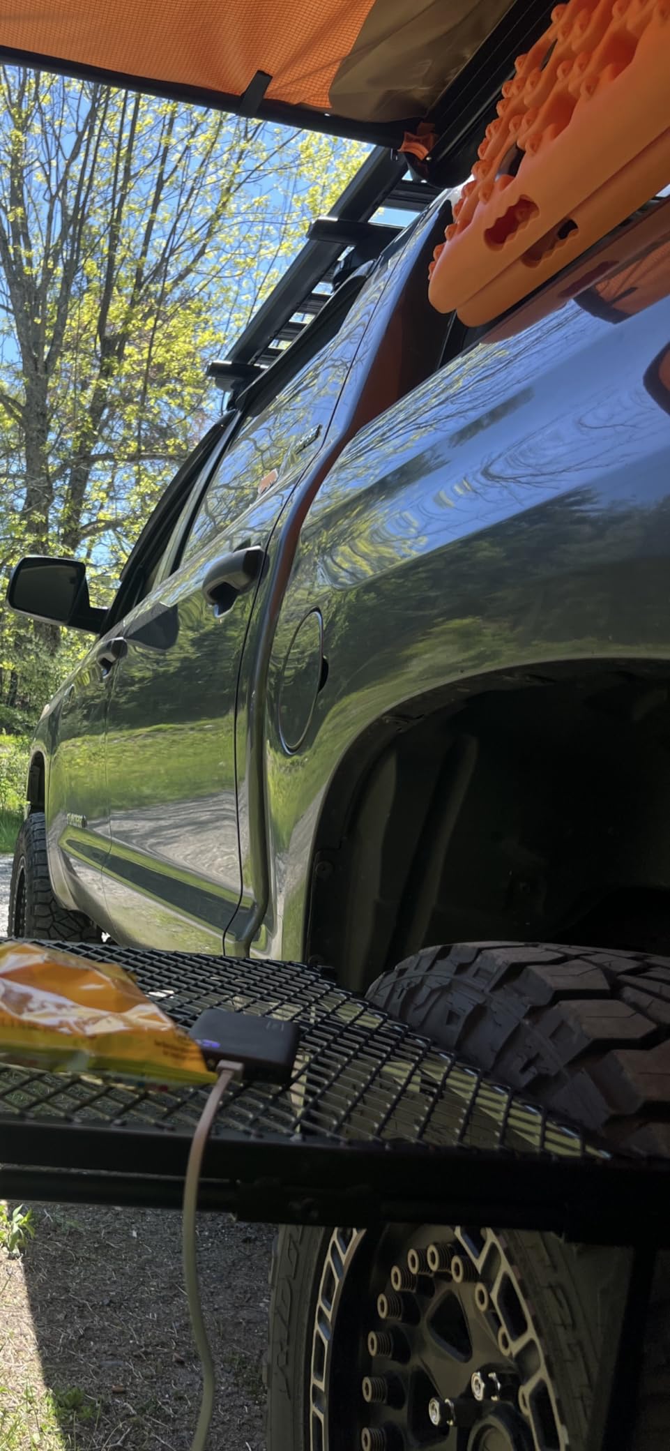 Tire Table Medium Steel Camping Table for Camp, Travel, Tailgating and Outdoor Work | Easily Holds 50 Pounds | Powder Coated Finish | No Tool or Hitch Required for Installation | 29 x 23 x 1.5 customer photo 2