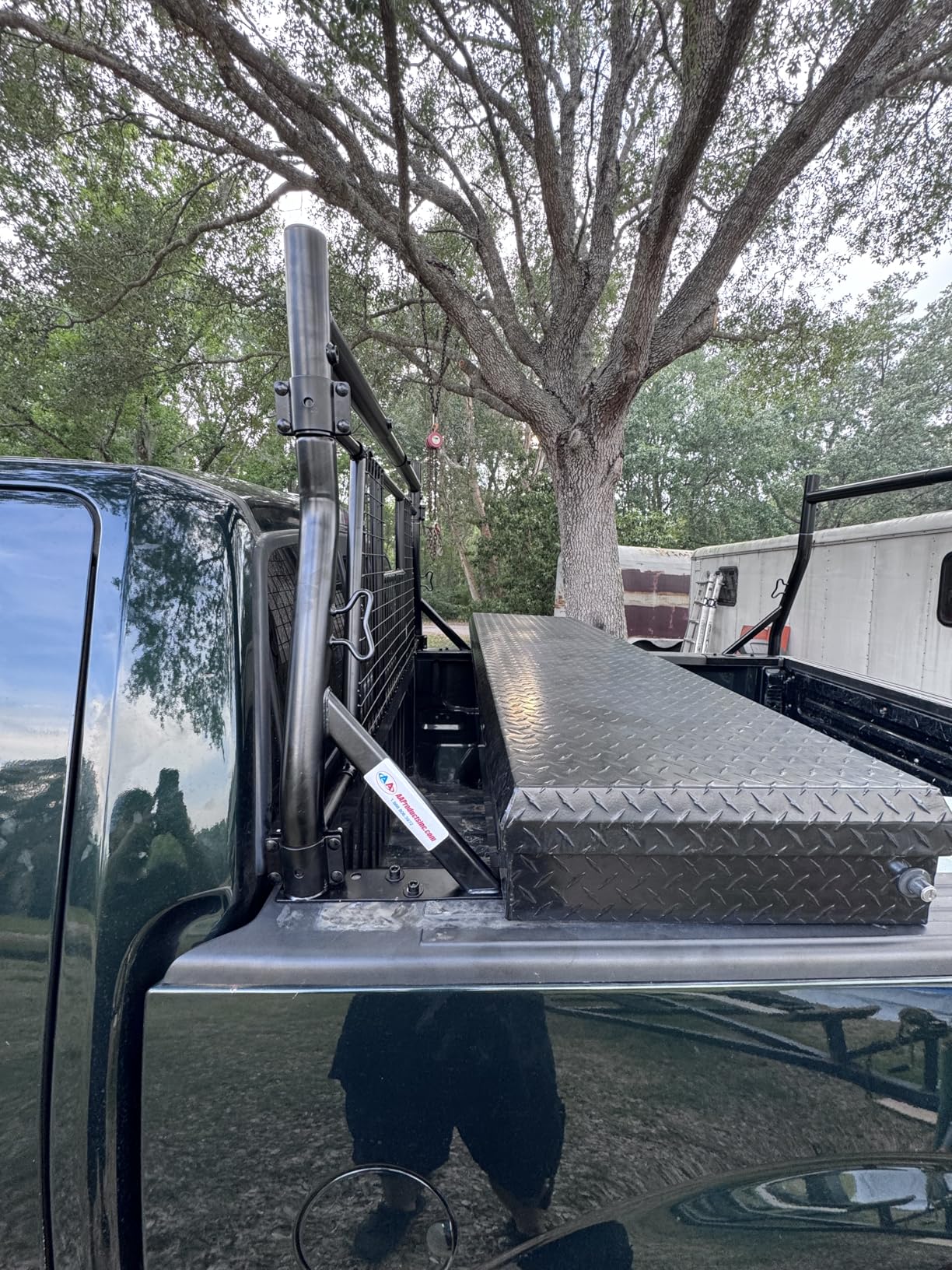 AA-Racks Model X35-W 800 LB Capactiy Extendable Pick-up Truck Rack with Protective Screen Set (Black) customer photo 2