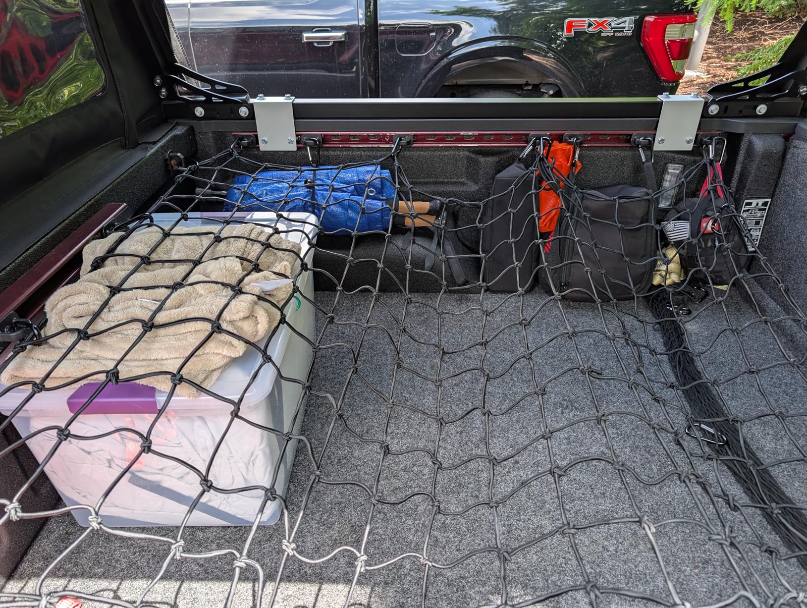 Truck Bed Cargo Net - 4 x 6 Foot, Heavy-Duty Elastic Mesh with 12 Black Clips and Storage Bag for Pickup for Cargo Netting, Securing Loads in Trailers, SUVs & Roof Racks customer photo 2