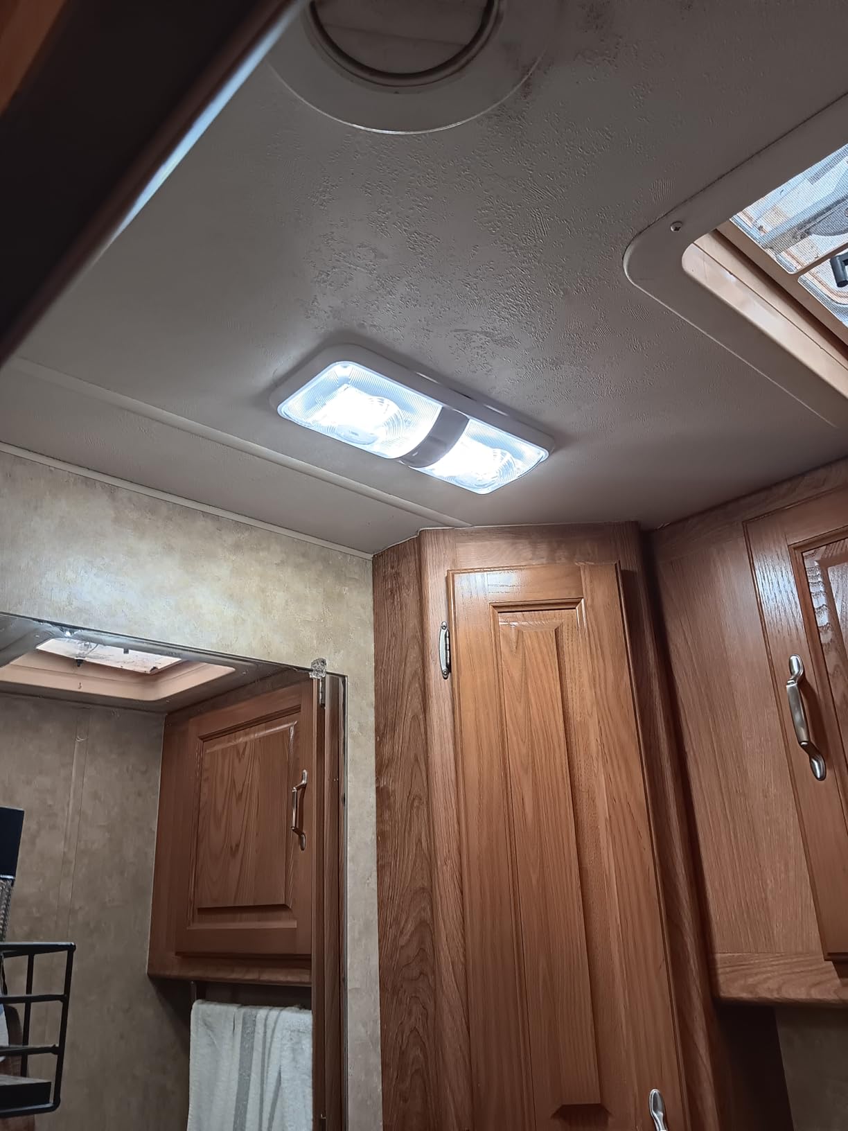 Leisure LED 5 Pack RV LED Ceiling Double Dome Light Fixture ON/OFF Switch Interior Lighting for Car/RV/Trailer/Camper/Boat DC 11-18V Natural White 4000-4500K 48X2835SMD customer photo 1
