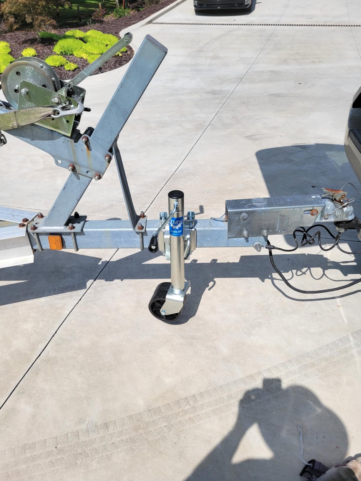 Jeremywell 2000lbs Trailer Jack with Double Wheel, Adjustable 12