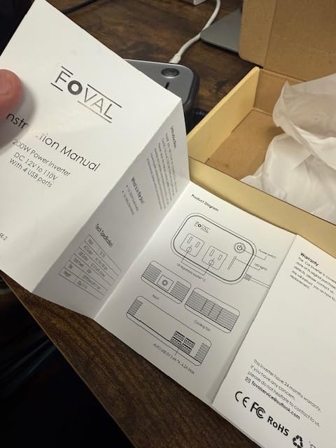 200W Car Power Inverter, FOVAL 12V DC to 110V AC Car Inverte with 4 USB Ports Car Outlet Adapter, Power Inverter for Vehicles, Car Plug Adapter Outlet for Laptop Computer Charger (Gray) customer photo 1