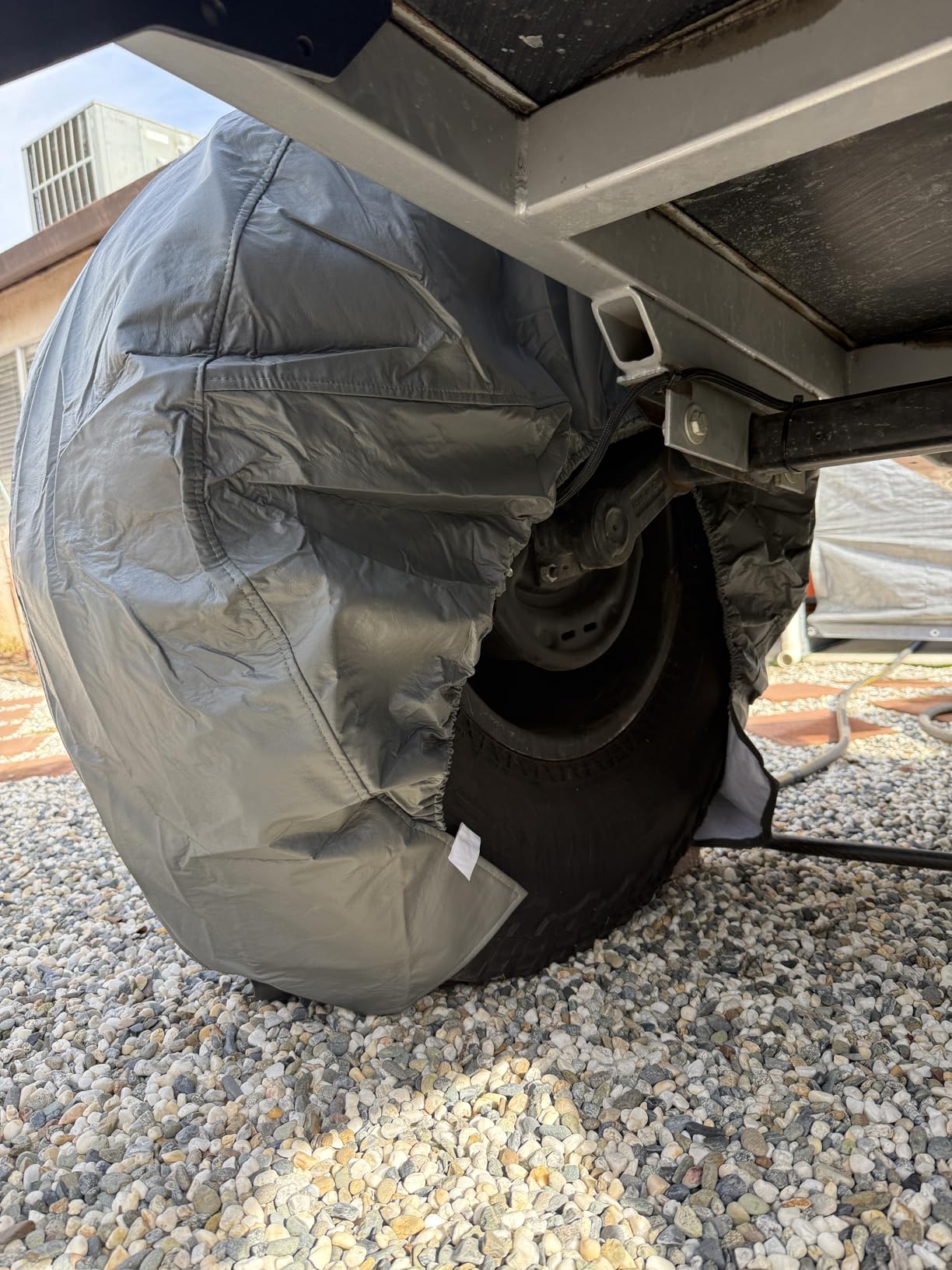 Explore Land Tire Covers 2 Pack - Tough Tire Wheel Protector for Truck, SUV, Trailer, Camper, RV - Universal Fits Tire Diameters 26-28.75 inches, Charcoal customer photo 1