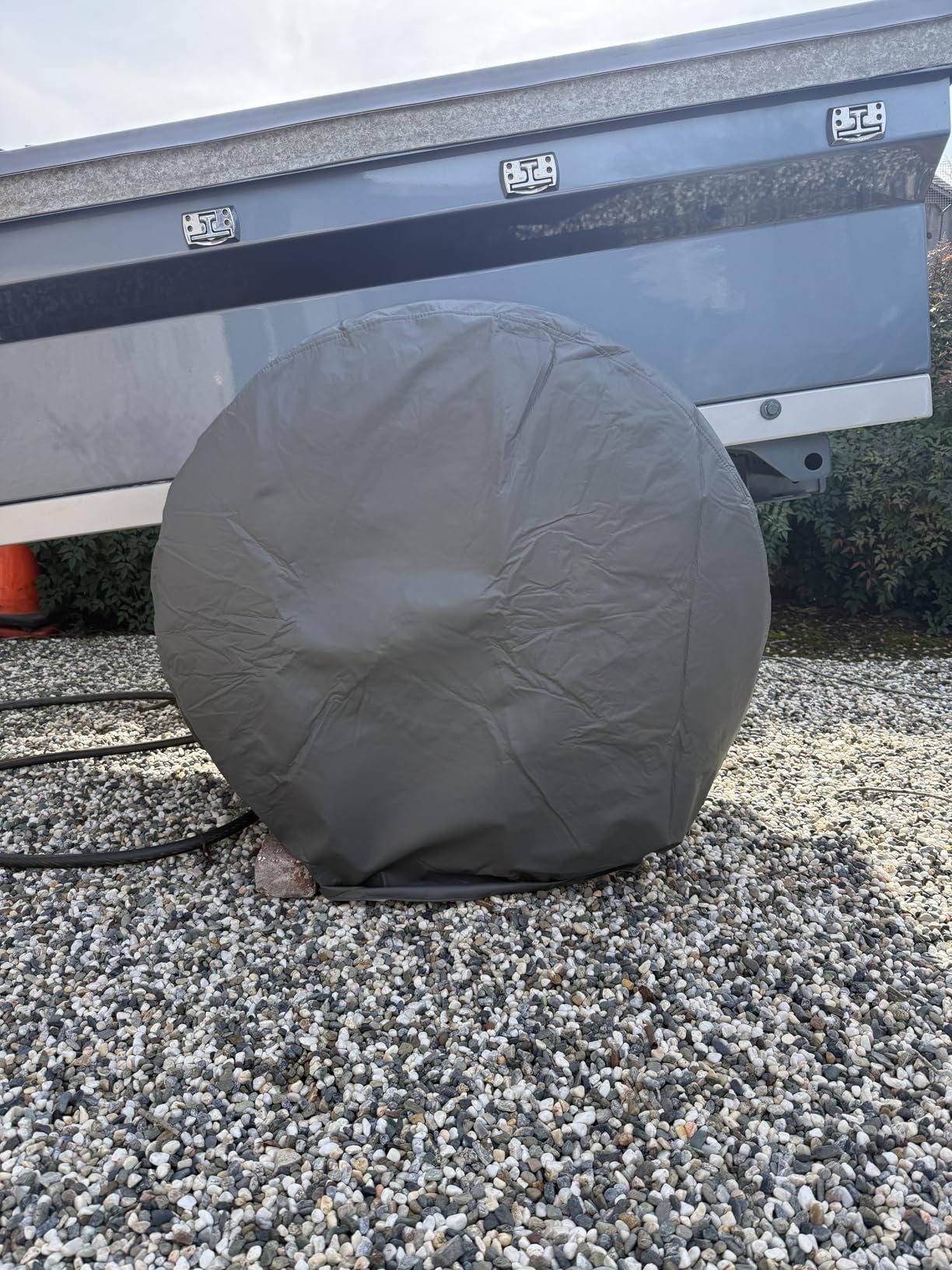 Explore Land Tire Covers 2 Pack - Tough Tire Wheel Protector for Truck, SUV, Trailer, Camper, RV - Universal Fits Tire Diameters 26-28.75 inches, Charcoal customer photo 2