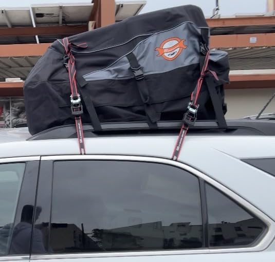 Sailnovo Rooftop Cargo Carrier Roof Bag, 20 Cubic feet Soft Waterproof Car Roof Bag fit Cars with/Without Rack, 6 Tie-Down Straps, 6 Door Hooks, Foldable Car Top Carrier for Road Trip Camping Travel customer photo 2