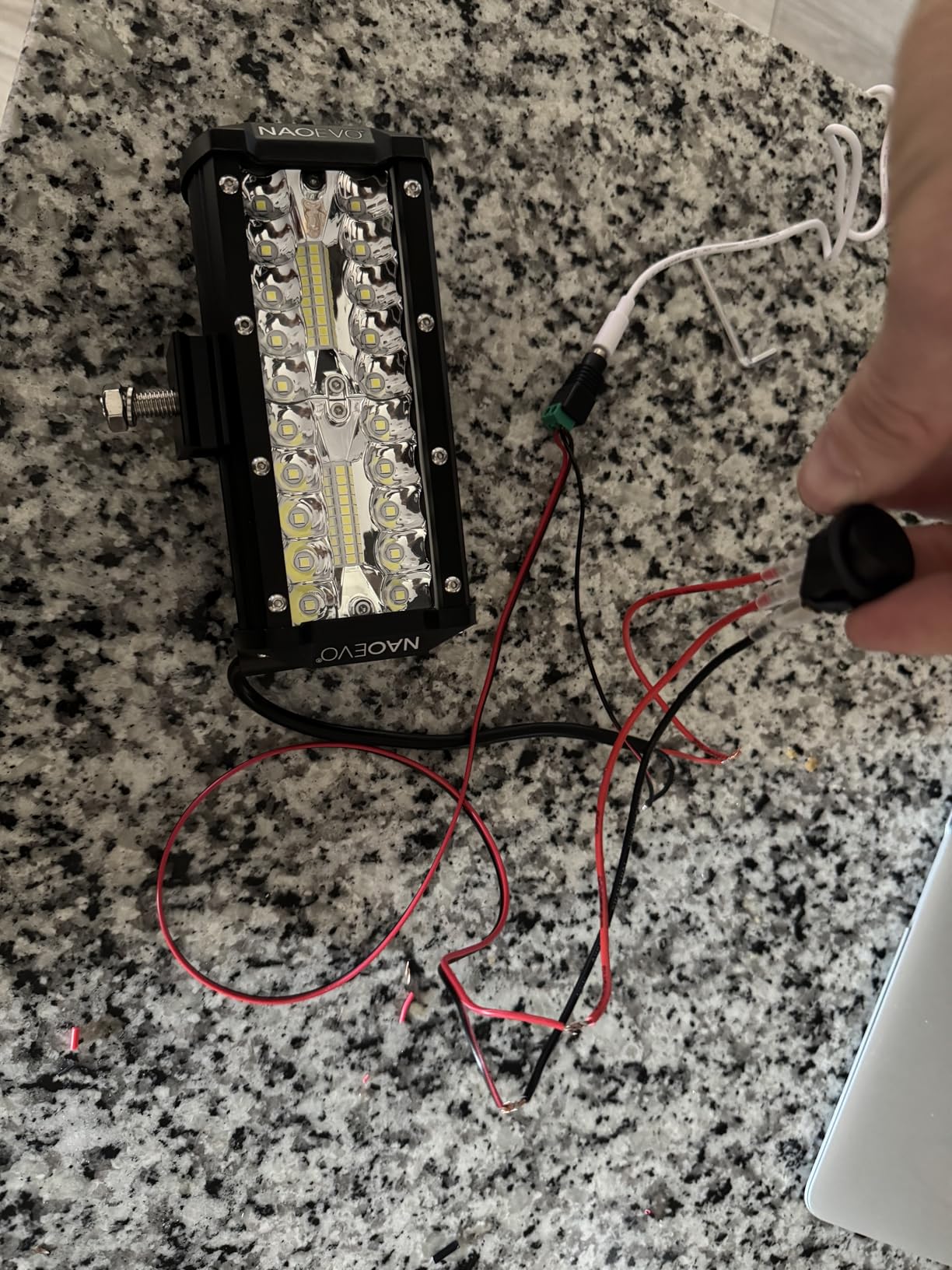 NAOEVO 7 Inch LED Light Bar, 240W 24,000LM LED Pods/Off Road/Fog/Driving Lights with Spot Flood Combo for Truck Boat UTV ATV, 2-Pack (White) customer photo 2