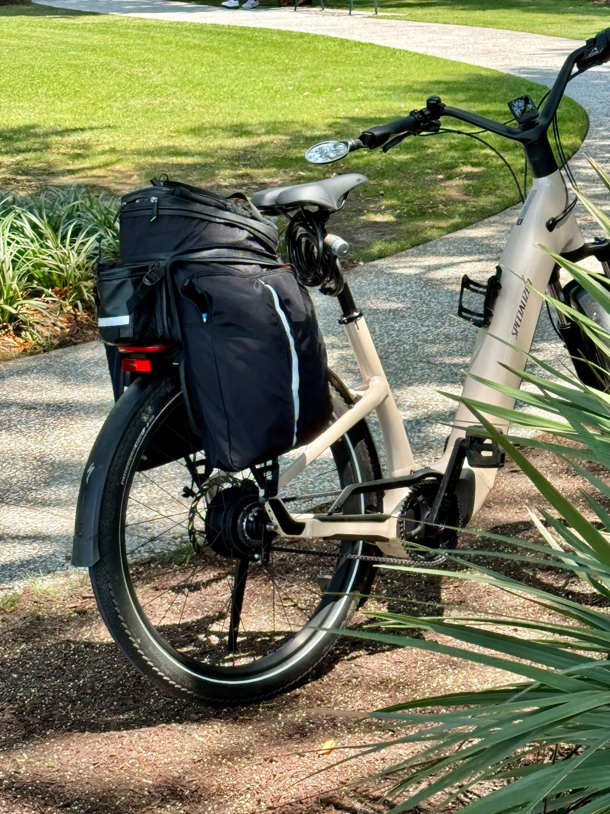 ROCKBROS Bike Rack Bag Trunk Waterproof Carbon Leather Bicycle Rear Seat Cargo Pack Pannier customer photo 2