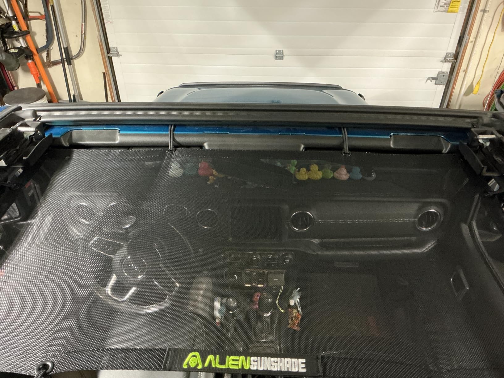 Alien Sunshade Jeep Wrangler JKU Black (2007-2018) Front & Rear Mesh Sun Shade for JK Unlimited, Blocks UV, Wind, Noise, Jeep Gifts, Bikini Jkini Top Cover for Sport, Sport S, Sahara, Rubicon customer photo 1