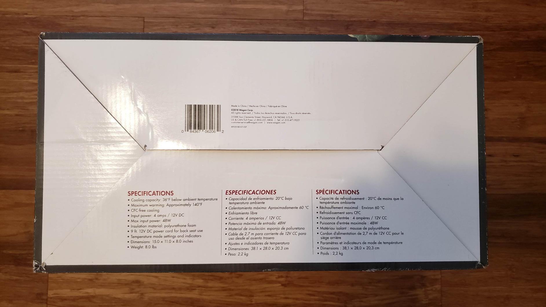 Wagan EL6206 12V 6 Quart Personal Thermoelectric, 6 Liter Capacity, Portable Electric Cooler Warmer with 12/24V DC, Small Fridge for Car, RV, and Camping Use, UL Listed customer photo 2