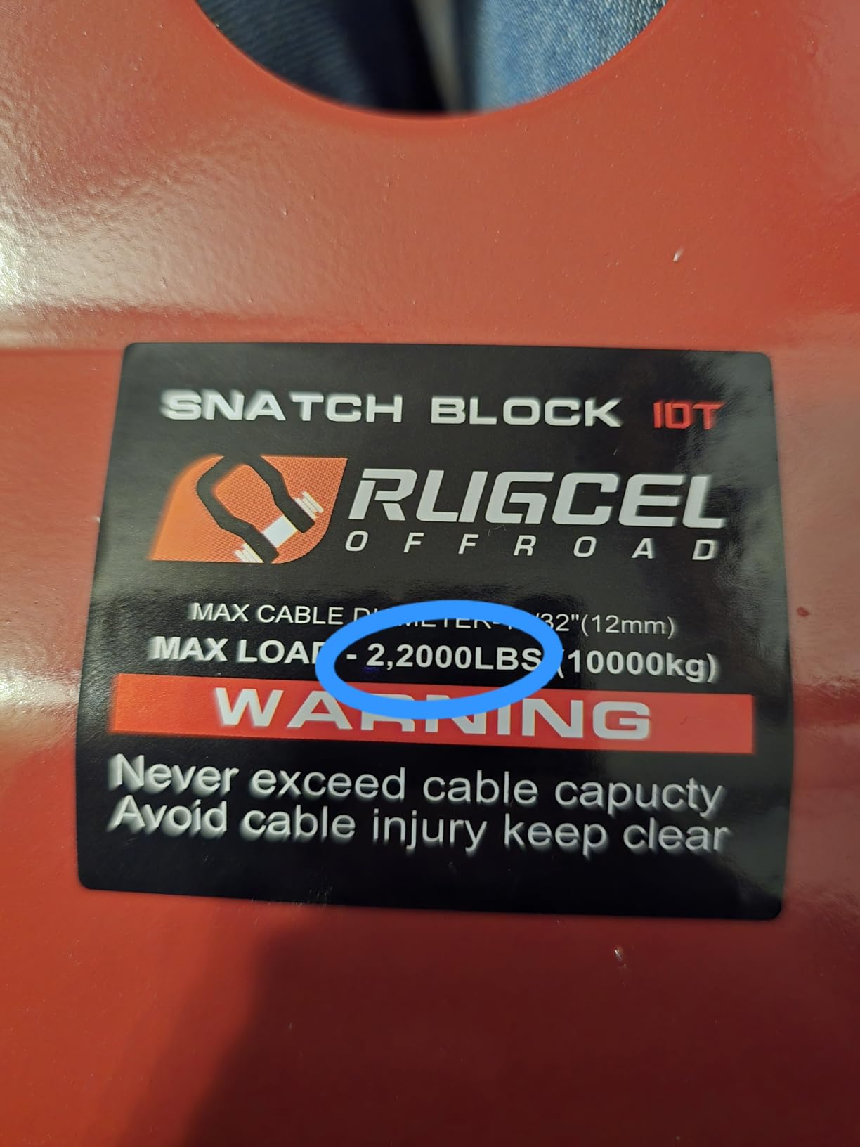 RUGCEL WINCH 10T Heavy Duty Recovery Winch Snatch Block, 22000lb Capacity, Towing Pulley Blocks, Heavy Duty Offroad Recovery Accessory for Truck, Tractor customer photo 1