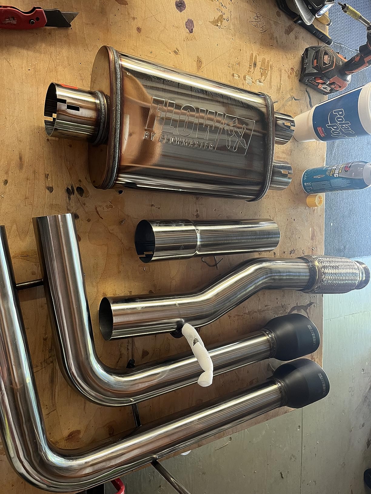 Flowmaster 717787 FlowFX Cat-Back Exhaust Kit Dual 2.5 Inch Stainless Steel 4 Inch Black Ceramic Tips Compatible with 2014-2019 Classic Body Chevy Silverado GMC Sierra 1500 Crew Double Cab 4.3L 5.3L customer photo 2